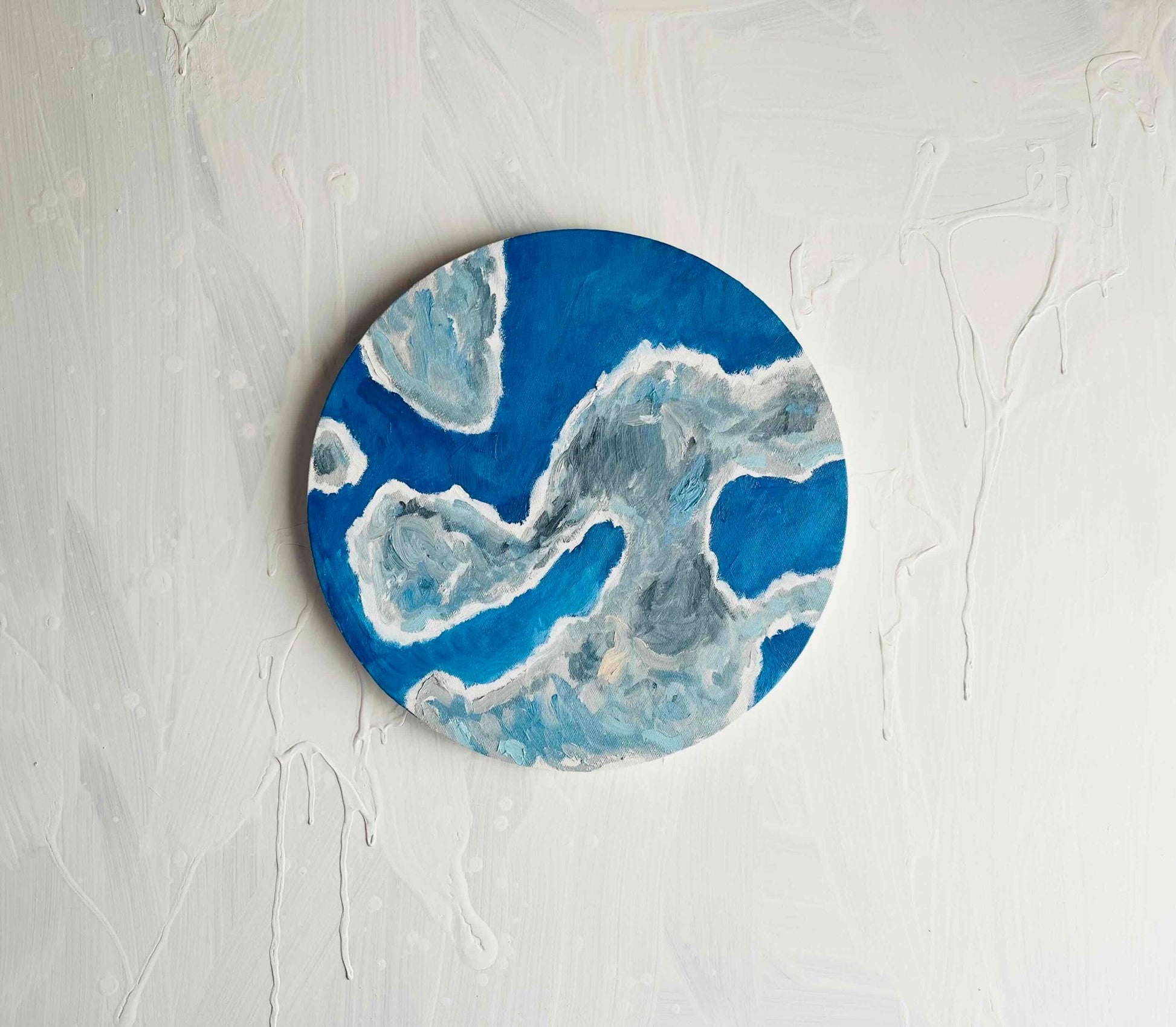原画・油彩「野生の雲　20252」絵画・直径30㎝・アート・丸形キャンバス - FROM ARTIST