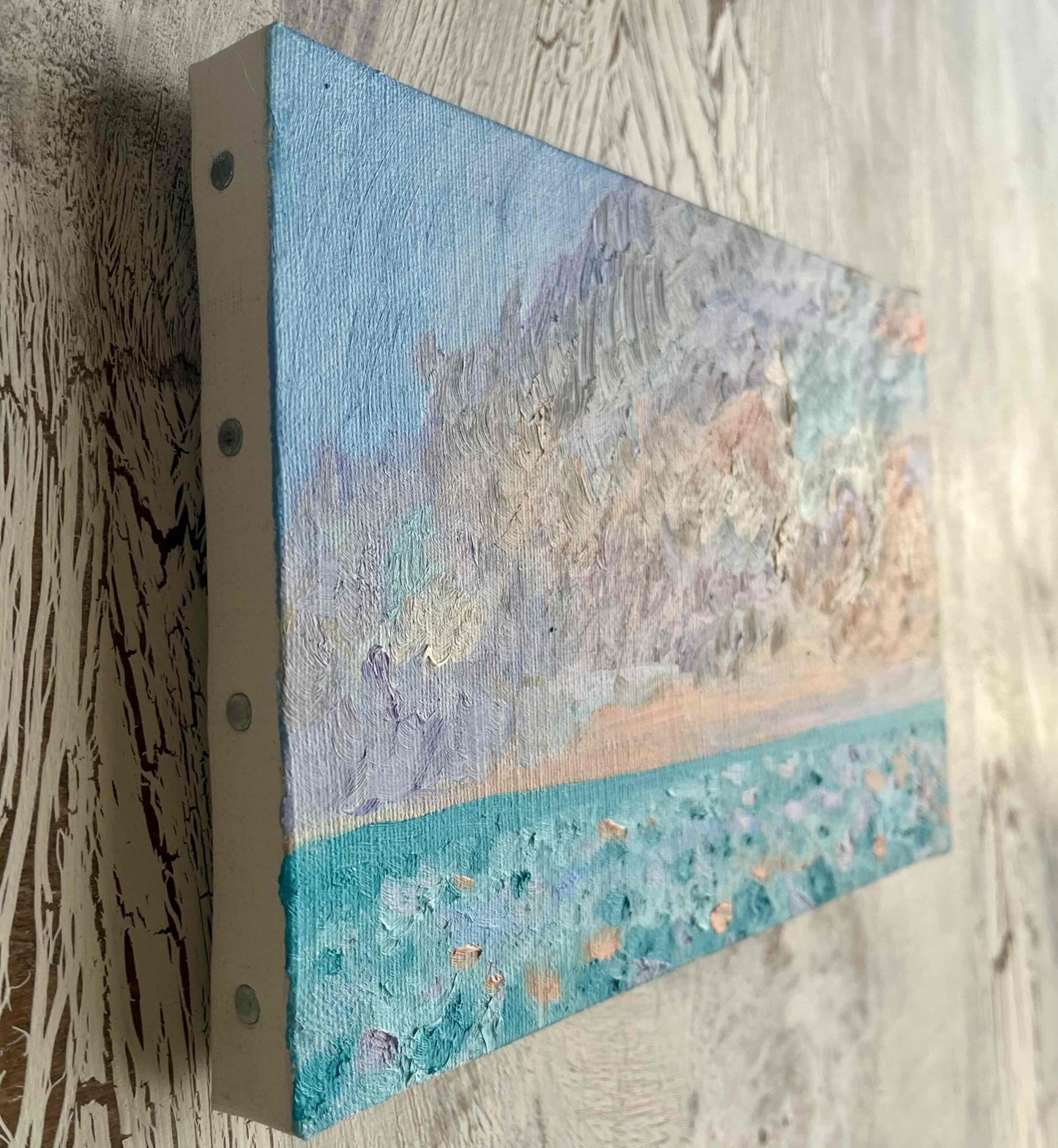 原画・油彩「朝の海　20253」絵画・サムホールサイズ（16×23㎝）アート・キャンバス - FROM ARTIST
