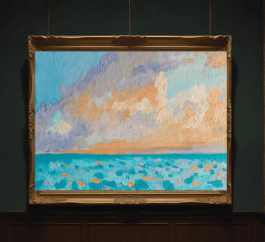 原画・油彩「朝の海　20253」絵画・サムホールサイズ（16×23㎝）アート・キャンバス - FROM ARTIST
