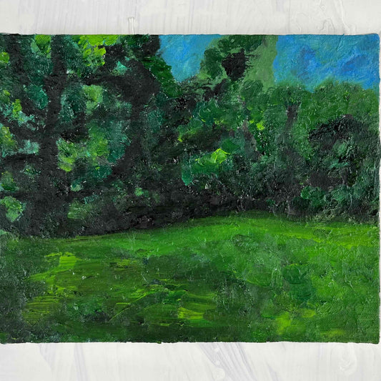 原画・油彩「夏の公園　2026」絵画 ・F3（22×27㎝ ）アート・キャンバス - FROM ARTIST