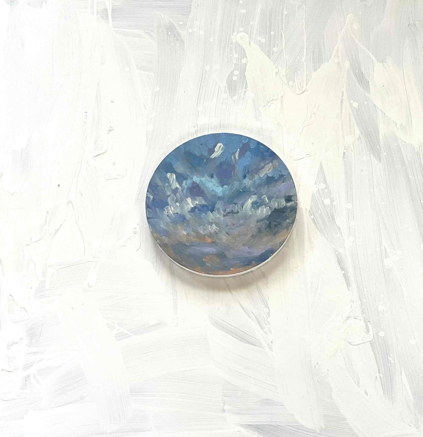 原画・油彩 『 朝空　20260709』絵画・ 直径25cm・アート・丸形キャンバス - FROM ARTIST