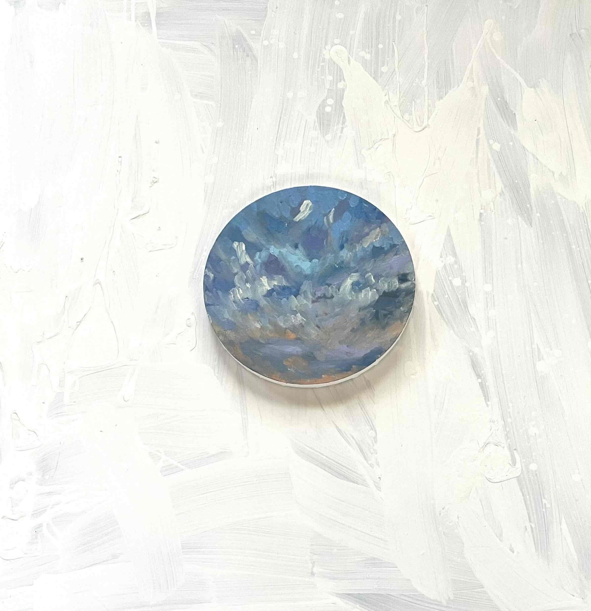 原画・油彩 『 朝空　20260709』絵画・ 直径25cm・アート・丸形キャンバス - FROM ARTIST