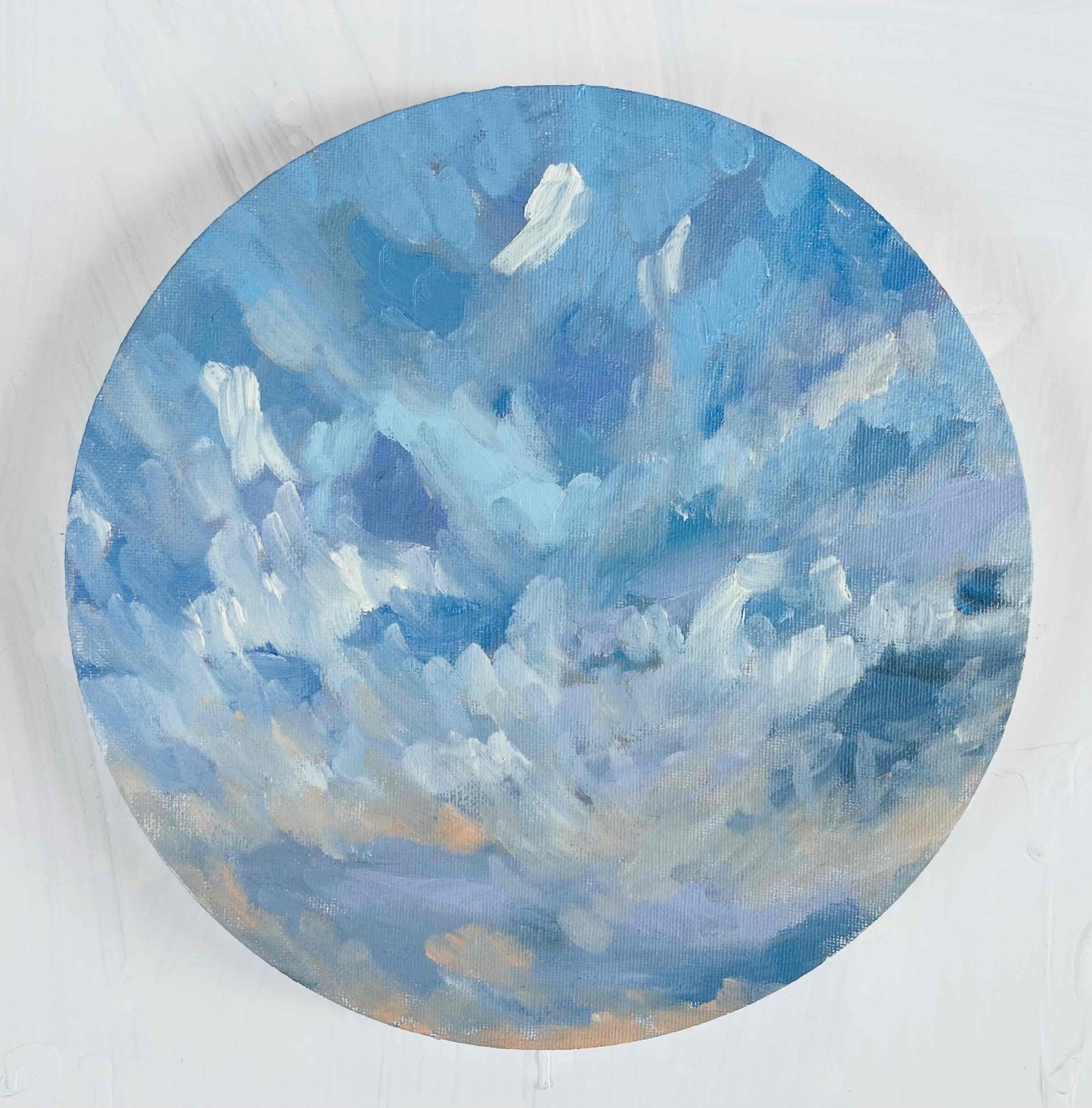 原画・油彩 『 朝空　20260709』絵画・ 直径25cm・アート・丸形キャンバス - FROM ARTIST
