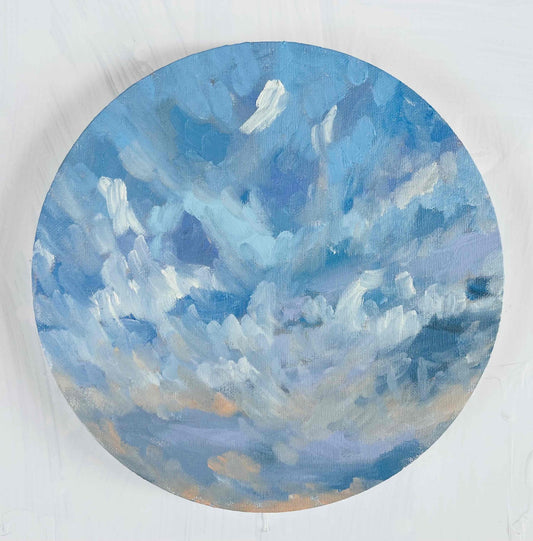 原画・油彩 『 朝空　20260709』絵画・ 直径25cm・アート・丸形キャンバス - FROM ARTIST