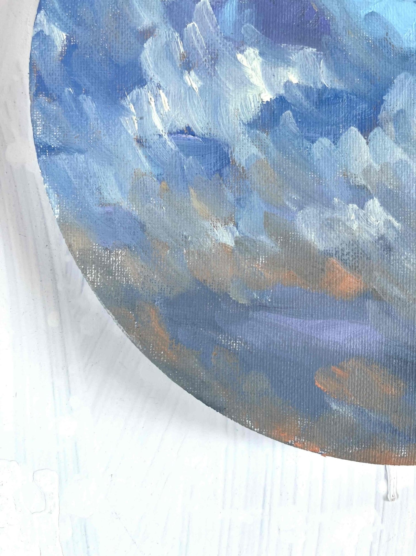 原画・油彩 『 朝空　20260709』絵画・ 直径25cm・アート・丸形キャンバス - FROM ARTIST
