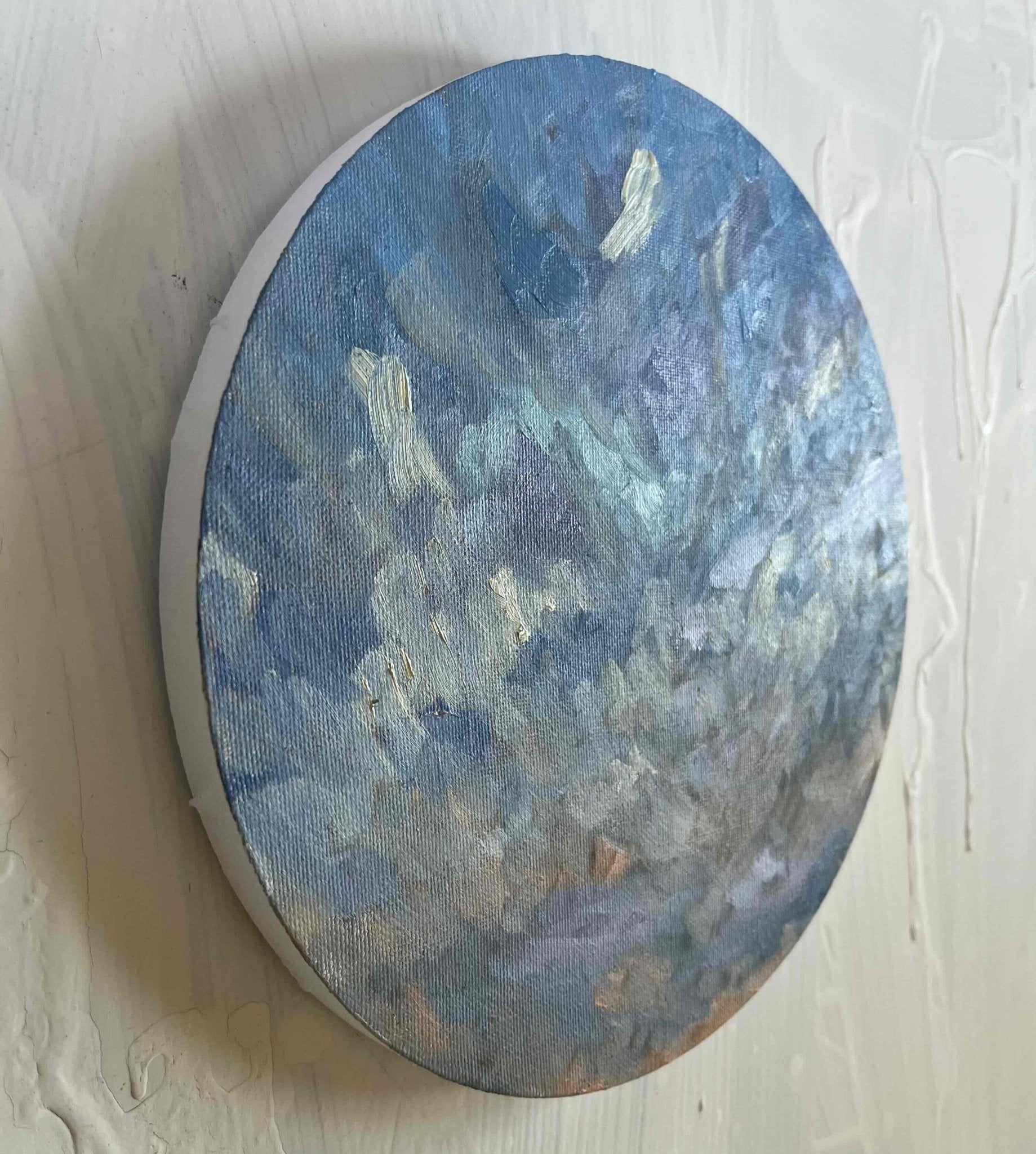 原画・油彩 『 朝空　20260709』絵画・ 直径25cm・アート・丸形キャンバス - FROM ARTIST