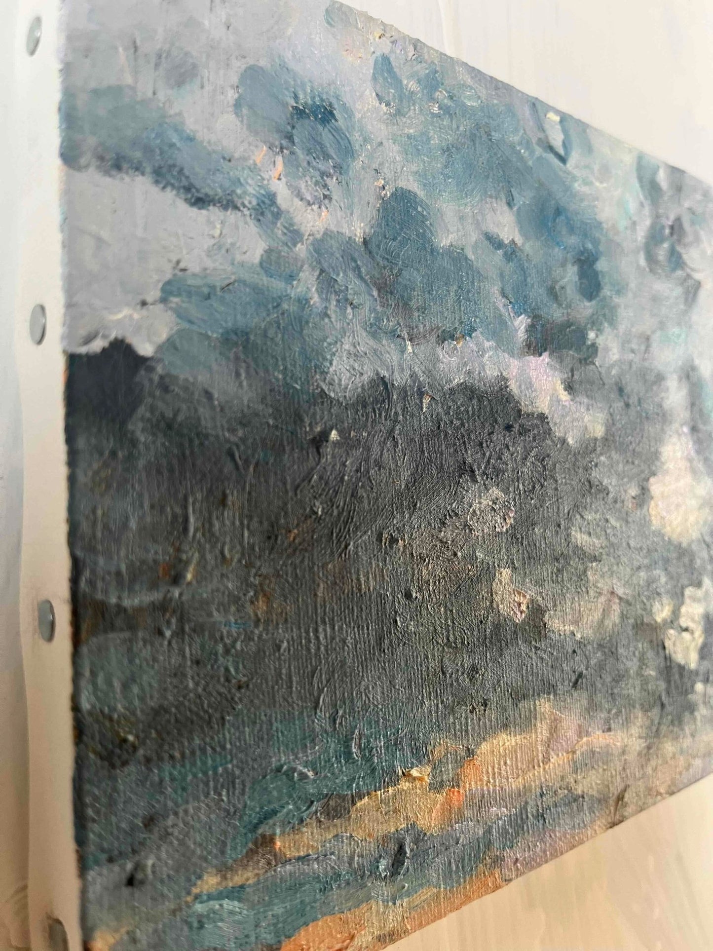 原画　油彩「朝空　20260710」絵画・サムホールサイズ （16×23㎝）アート・キャンバス - FROM ARTIST