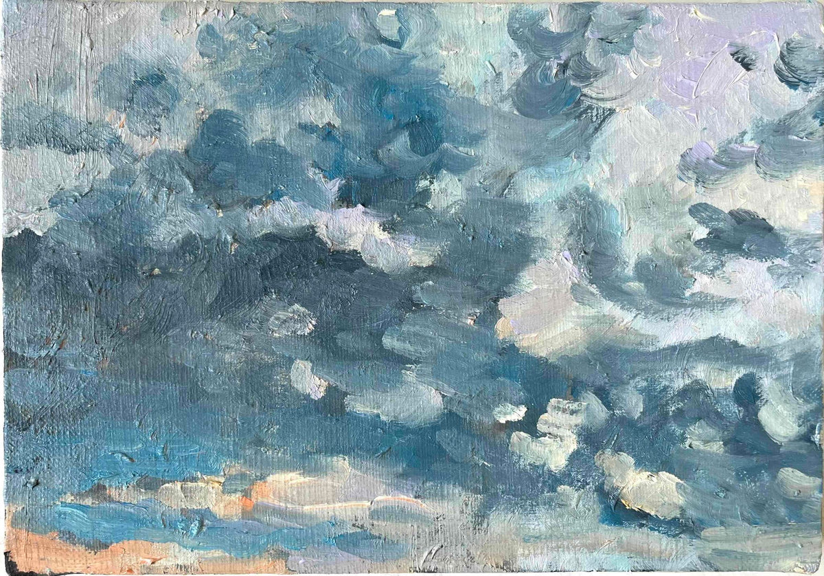 原画　油彩「朝空　20260710」絵画・サムホールサイズ （16×23㎝）アート・キャンバス - FROM ARTIST