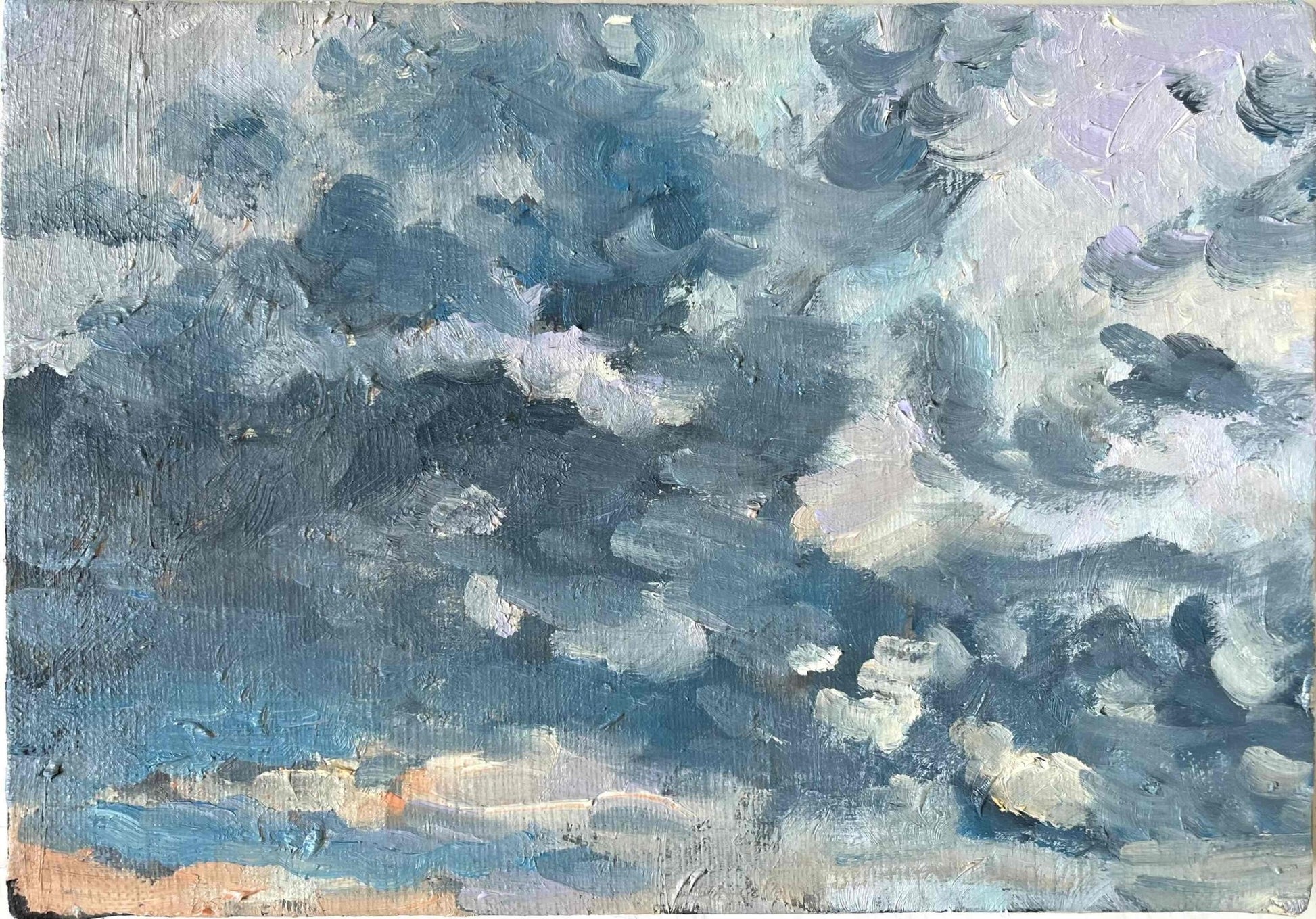 原画　油彩「朝空　20260710」絵画・サムホールサイズ （16×23㎝）アート・キャンバス - FROM ARTIST