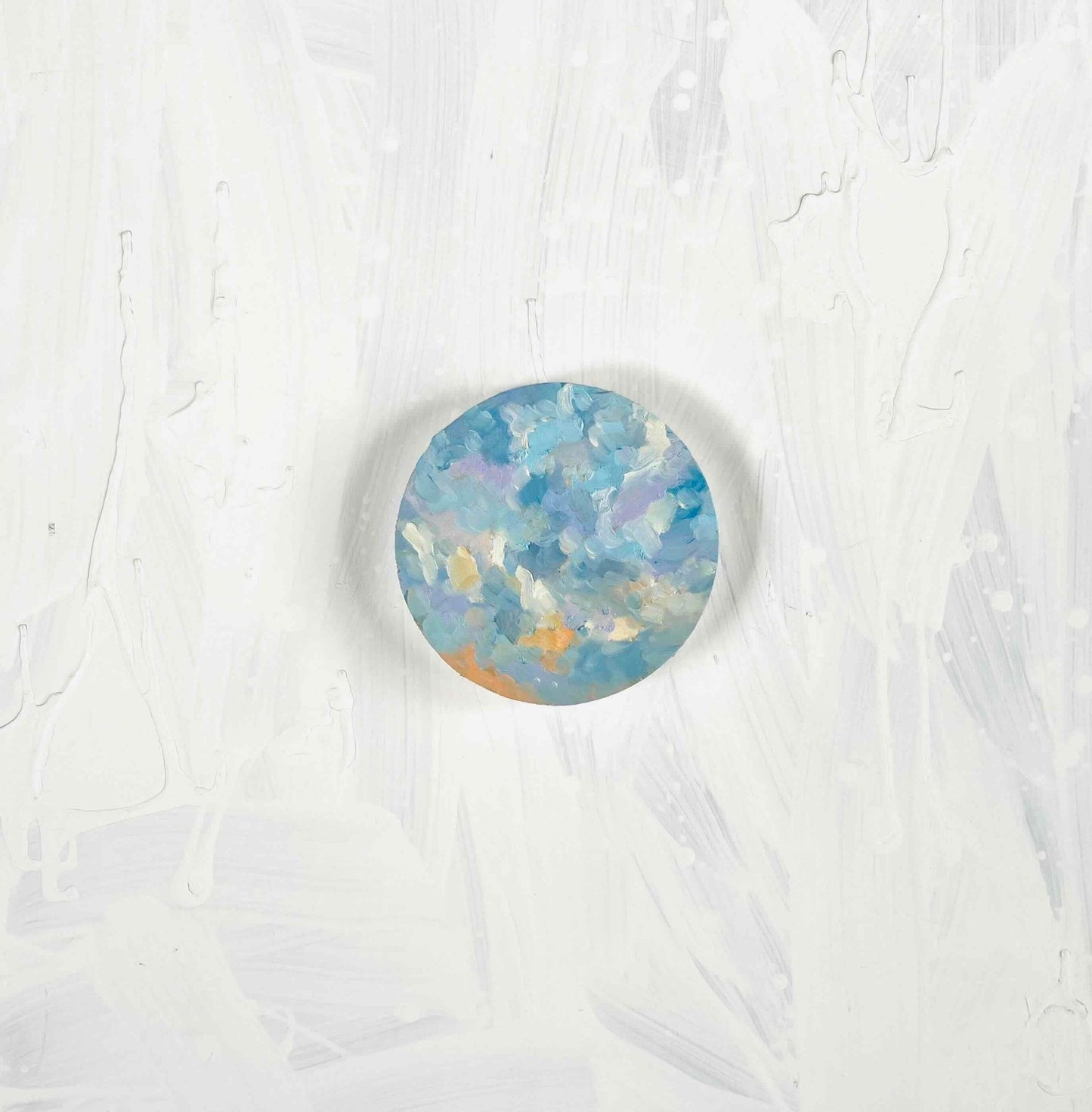 原画・油彩 『 朝空　20260711』絵画・ 直径15cm・アート・丸形キャンバス - FROM ARTIST