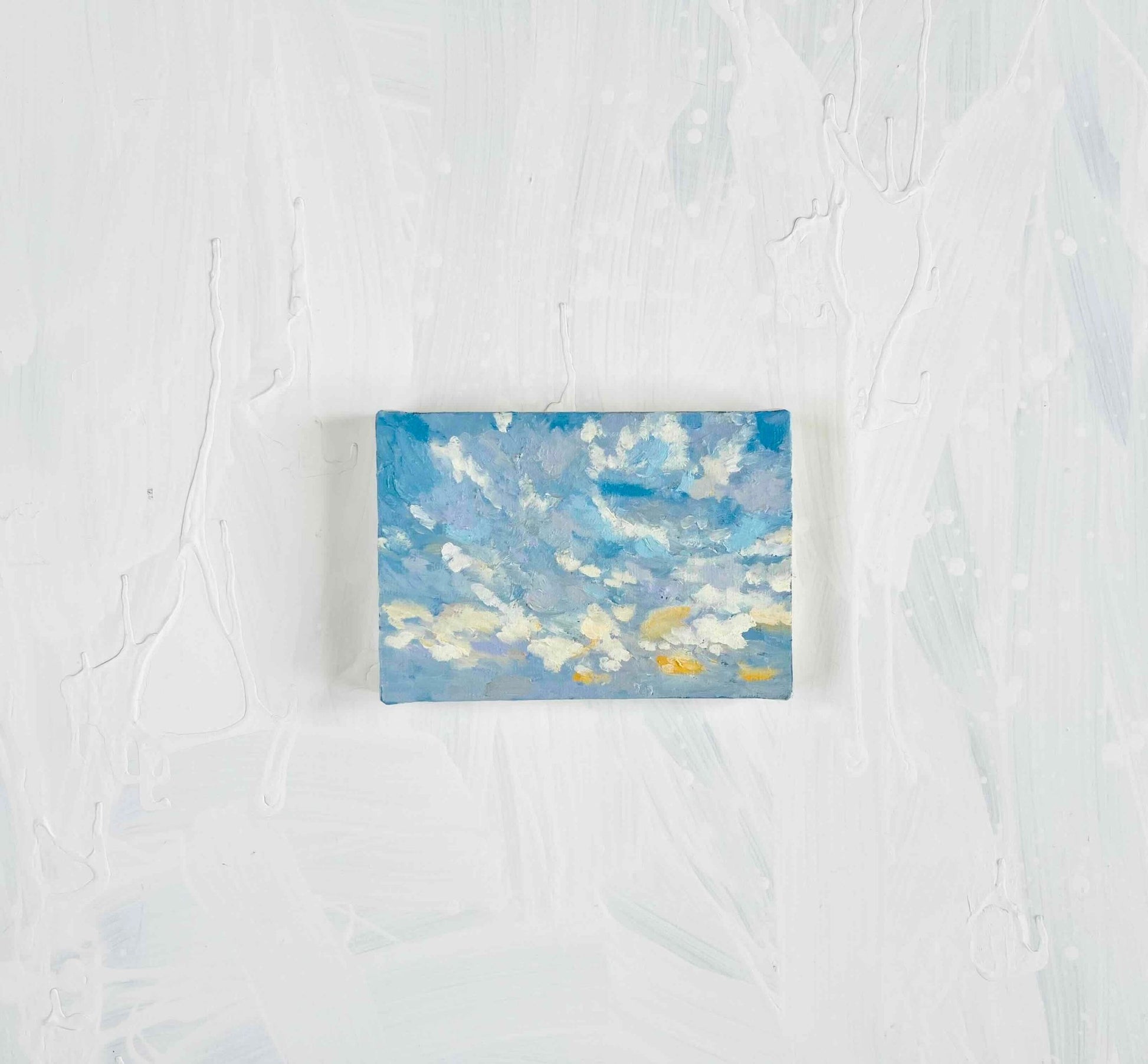 原画　油彩「朝空　20260714」絵画・サムホールサイズ （16×23㎝）アート・キャンバス - FROM ARTIST