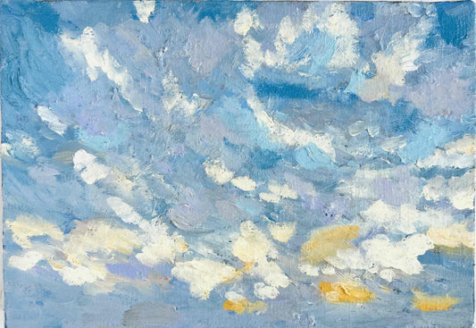 原画　油彩「朝空　20260714」絵画・サムホールサイズ （16×23㎝）アート・キャンバス - FROM ARTIST