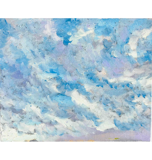 原画　油彩「 朝の空　20260820」絵画・F3（22×27㎝）アート・キャンバス - FROM ARTIST