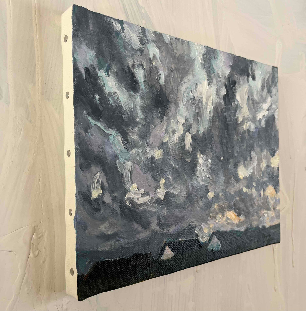 原画・油彩「近所の風景　空　20262」絵画 ・F3（22×27㎝）アート・キャンバス - FROM ARTIST
