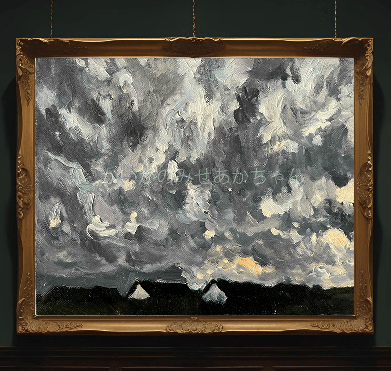 原画・油彩「近所の風景　空　20262」絵画 ・F3（22×27㎝）アート・キャンバス - FROM ARTIST