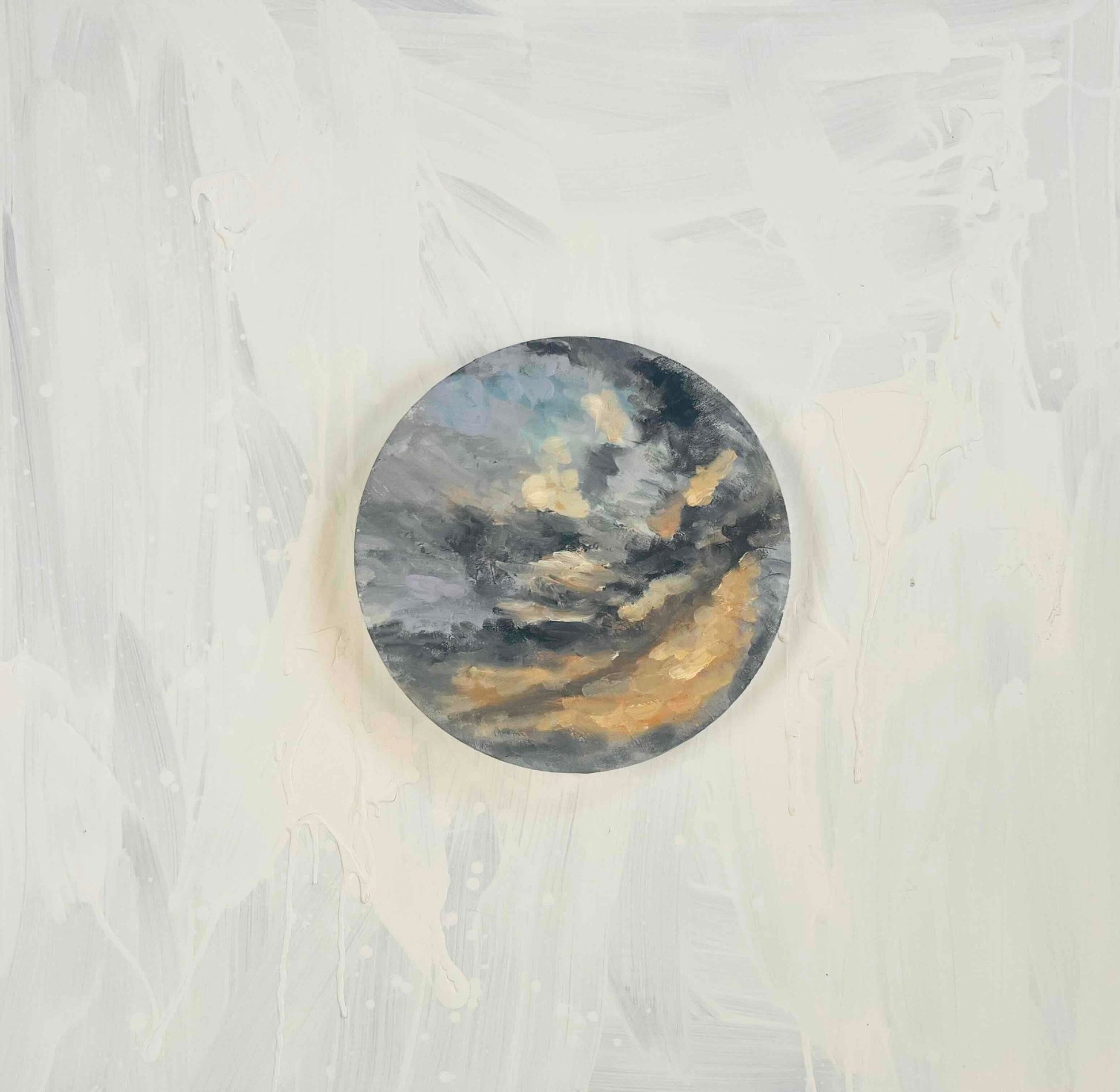 油彩・原画 『空　20265』絵画 ・直径30cm 丸形・アート・キャンバス - FROM ARTIST