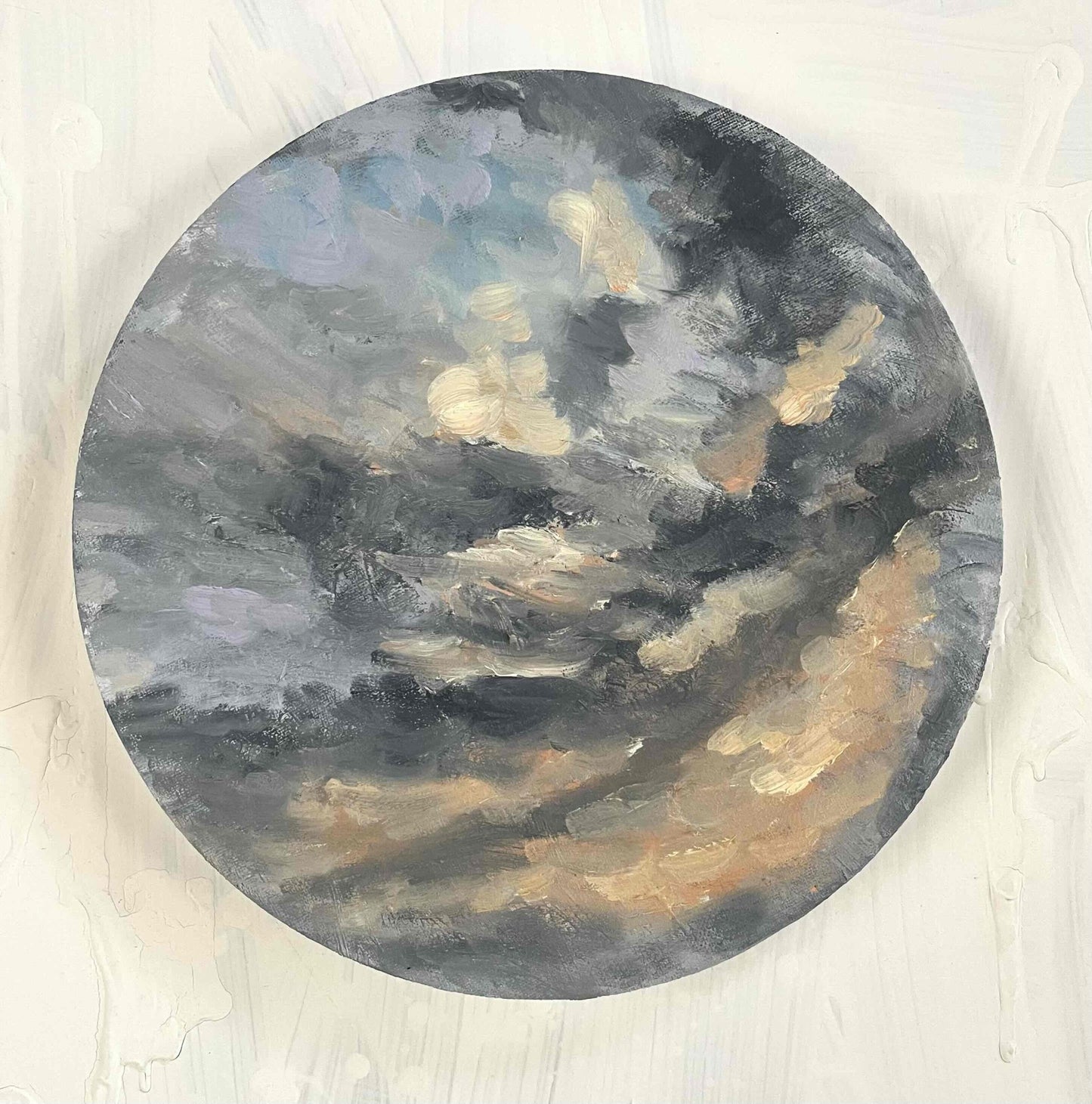 油彩・原画 『空　20265』絵画 ・直径30cm 丸形・アート・キャンバス - FROM ARTIST