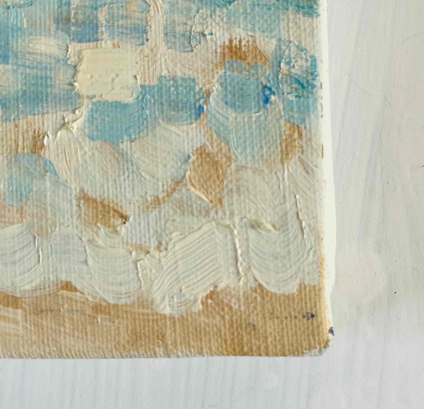 原画　油彩「朝の海　20266」絵画・サムホールサイズ （16×23㎝）アート・キャンバス - FROM ARTIST
