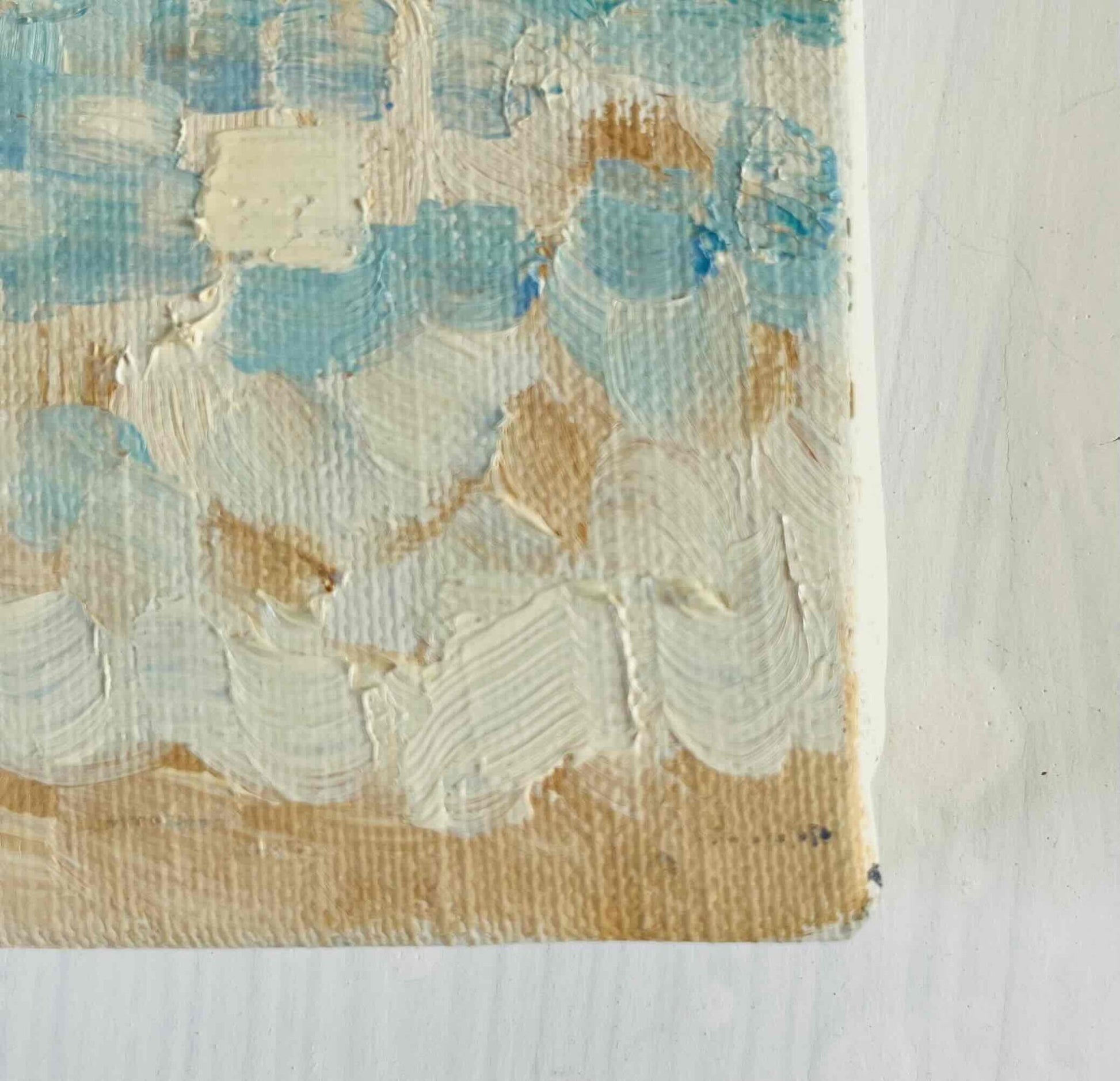 原画　油彩「朝の海　20266」絵画・サムホールサイズ （16×23㎝）アート・キャンバス - FROM ARTIST