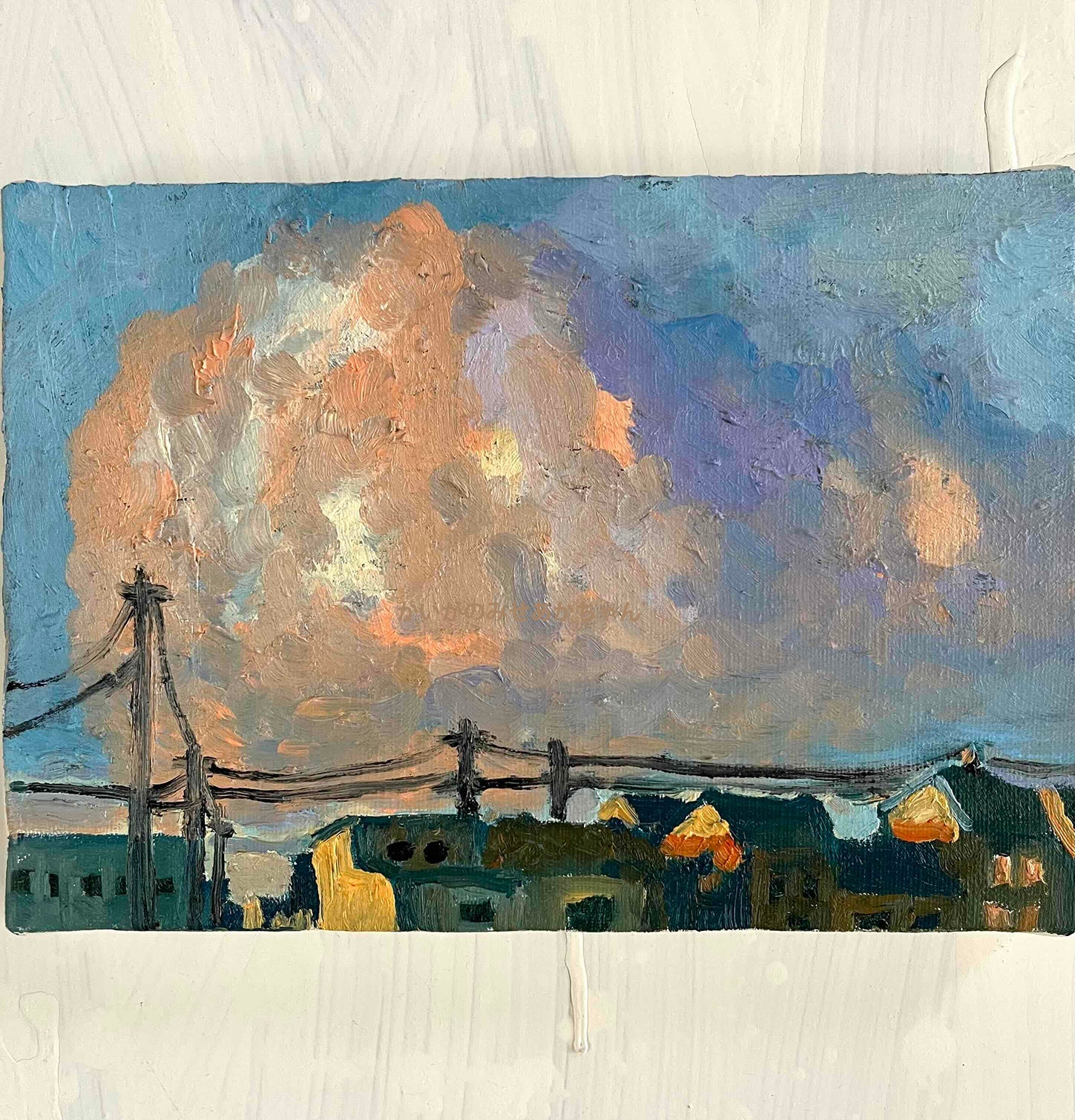 原画・油彩「朝の風景　2026613」絵画・サムホール （16×23㎝）アート・キャンバス - FROM ARTIST