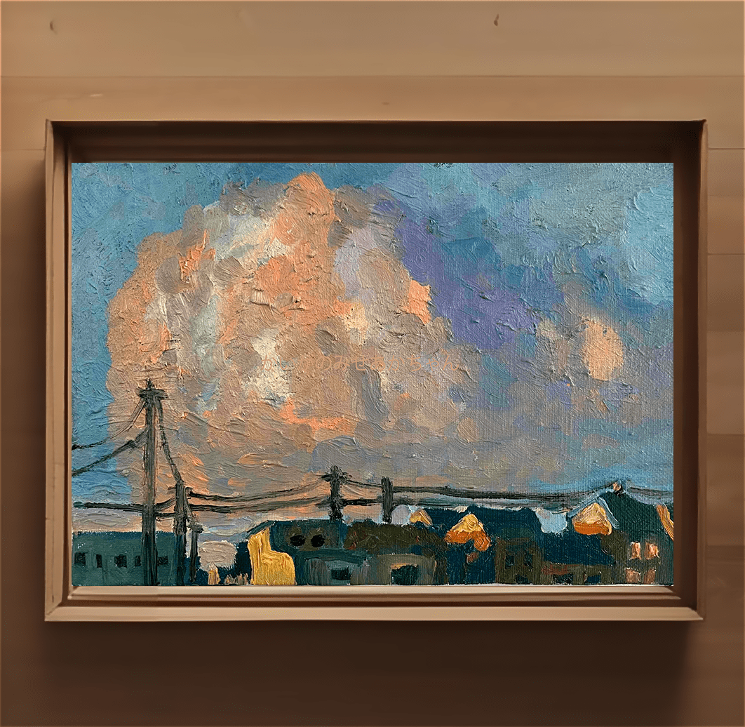 原画・油彩「朝の風景　2026613」絵画・サムホール （16×23㎝）アート・キャンバス - FROM ARTIST