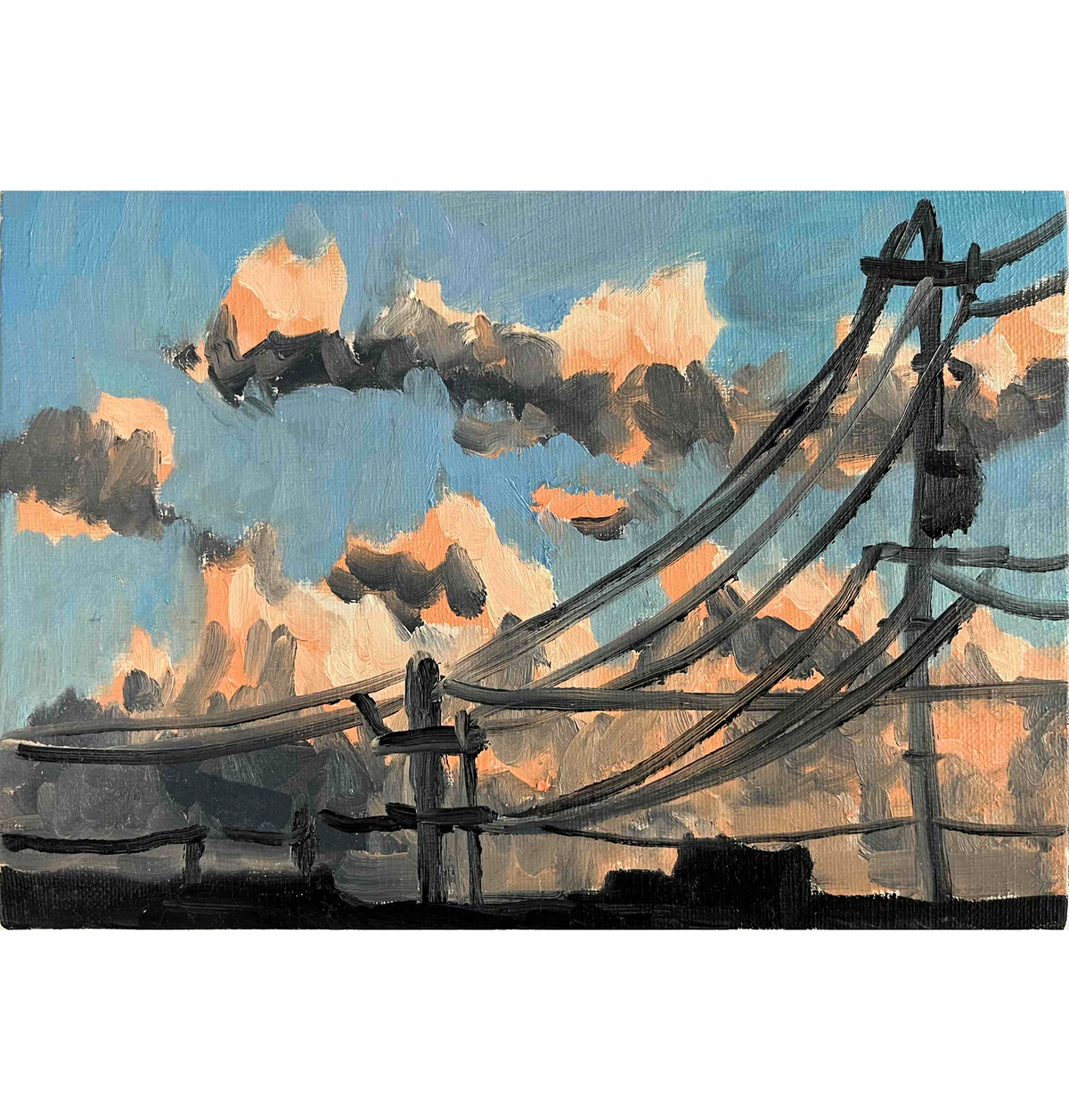 原画・油彩「朝の風景　2026613-2」絵画・サムホール （16×23㎝）アート・キャンバス - FROM ARTIST