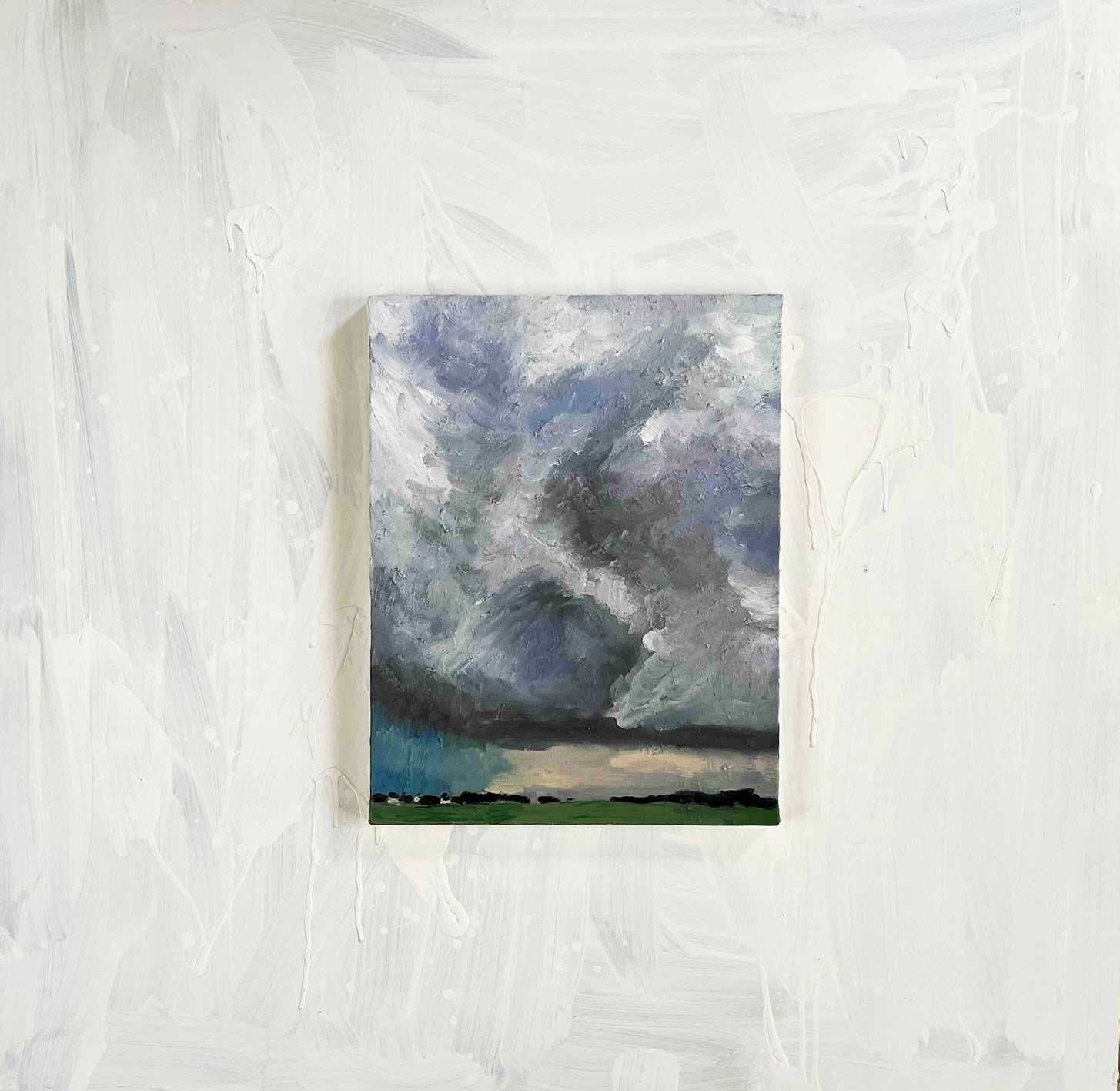 原画・油彩「田園と空　2026613」絵画 F6（32×41㎝）アート・キャンバス - FROM ARTIST