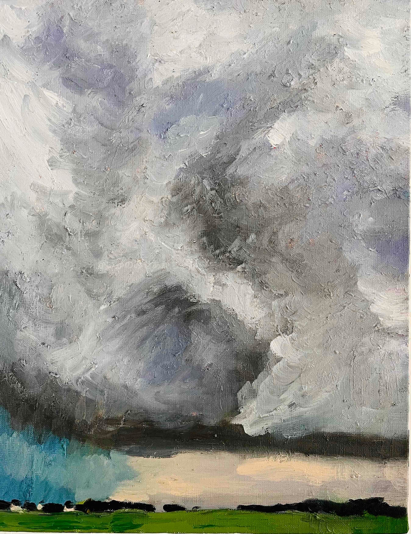 原画・油彩「田園と空　2026613」絵画 F6（32×41㎝）アート・キャンバス - FROM ARTIST