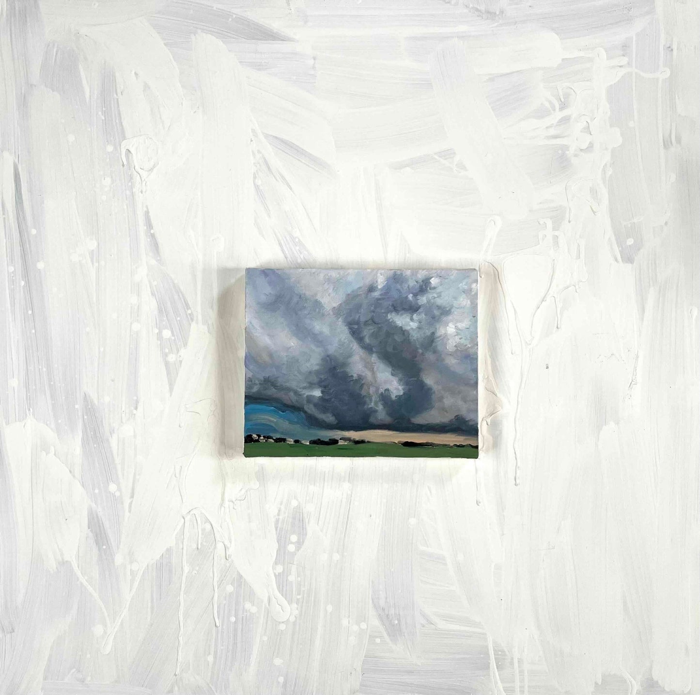 原画・油彩「田園と空　2026615」アート・絵画 ・F3（22×27㎝ ）キャンバス - FROM ARTIST