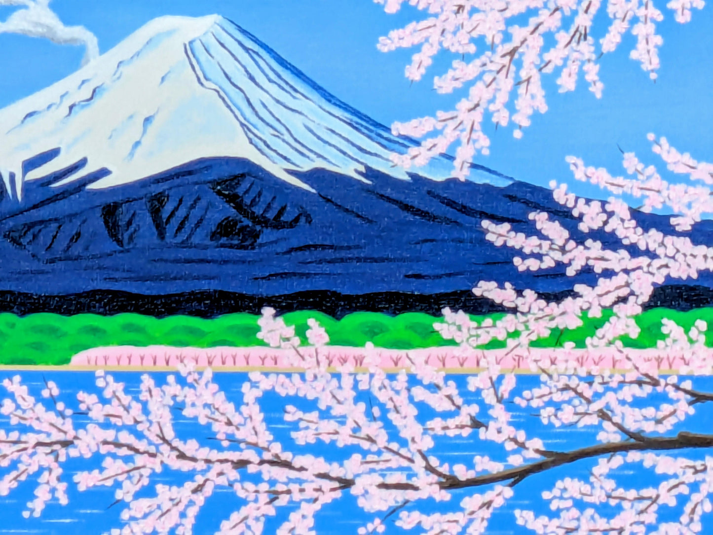 富士山と満開の桜