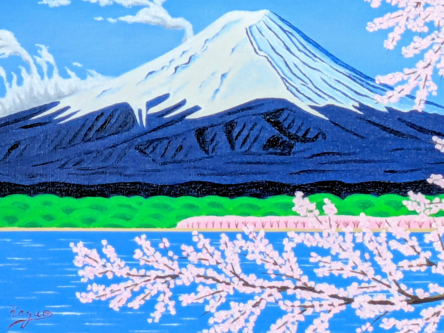 富士山と満開の桜