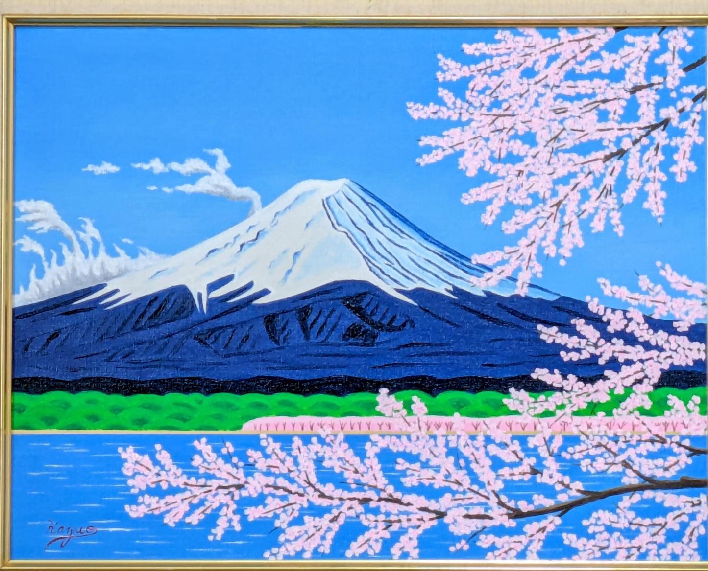 富士山と満開の桜