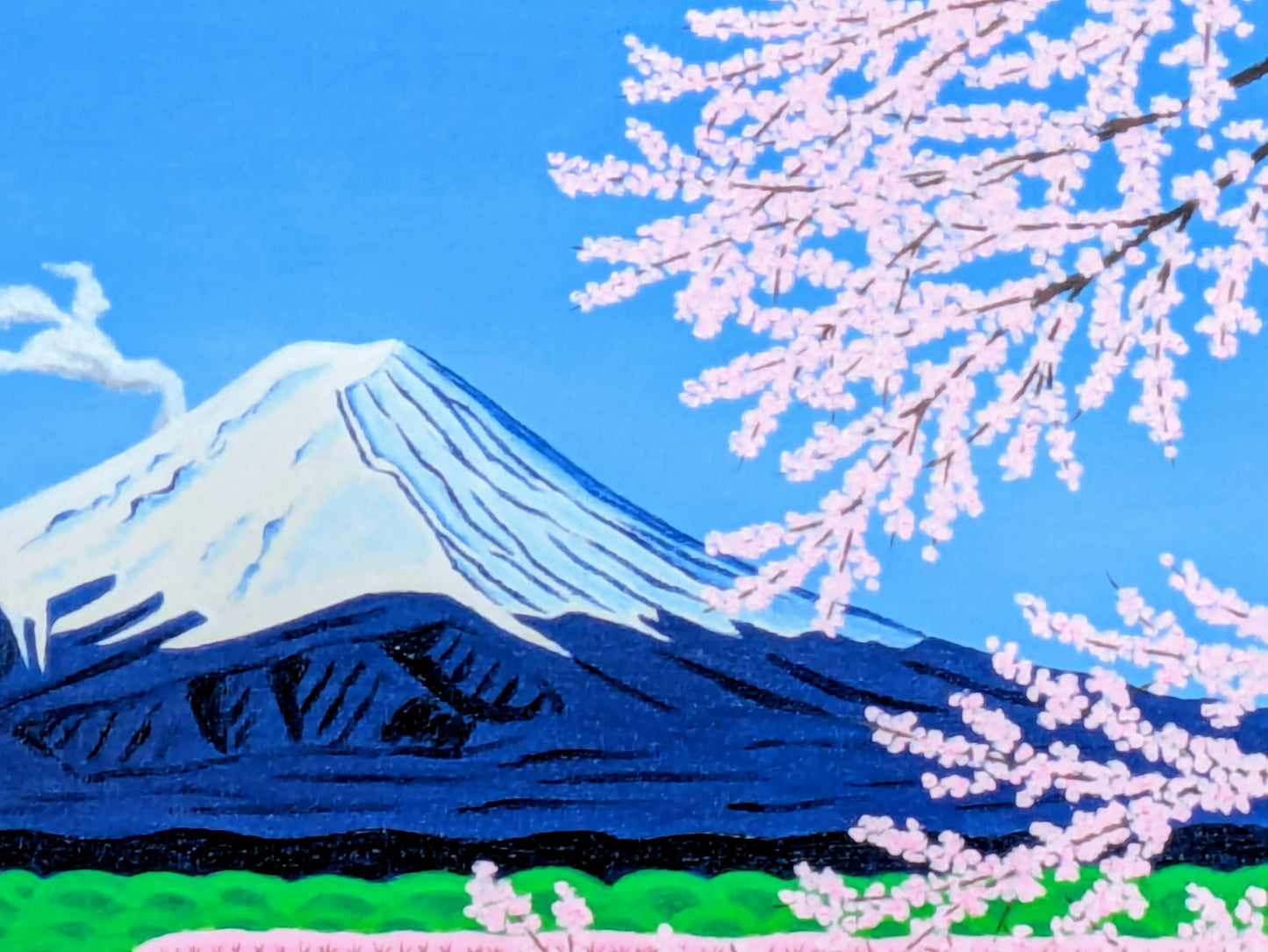 富士山と満開の桜