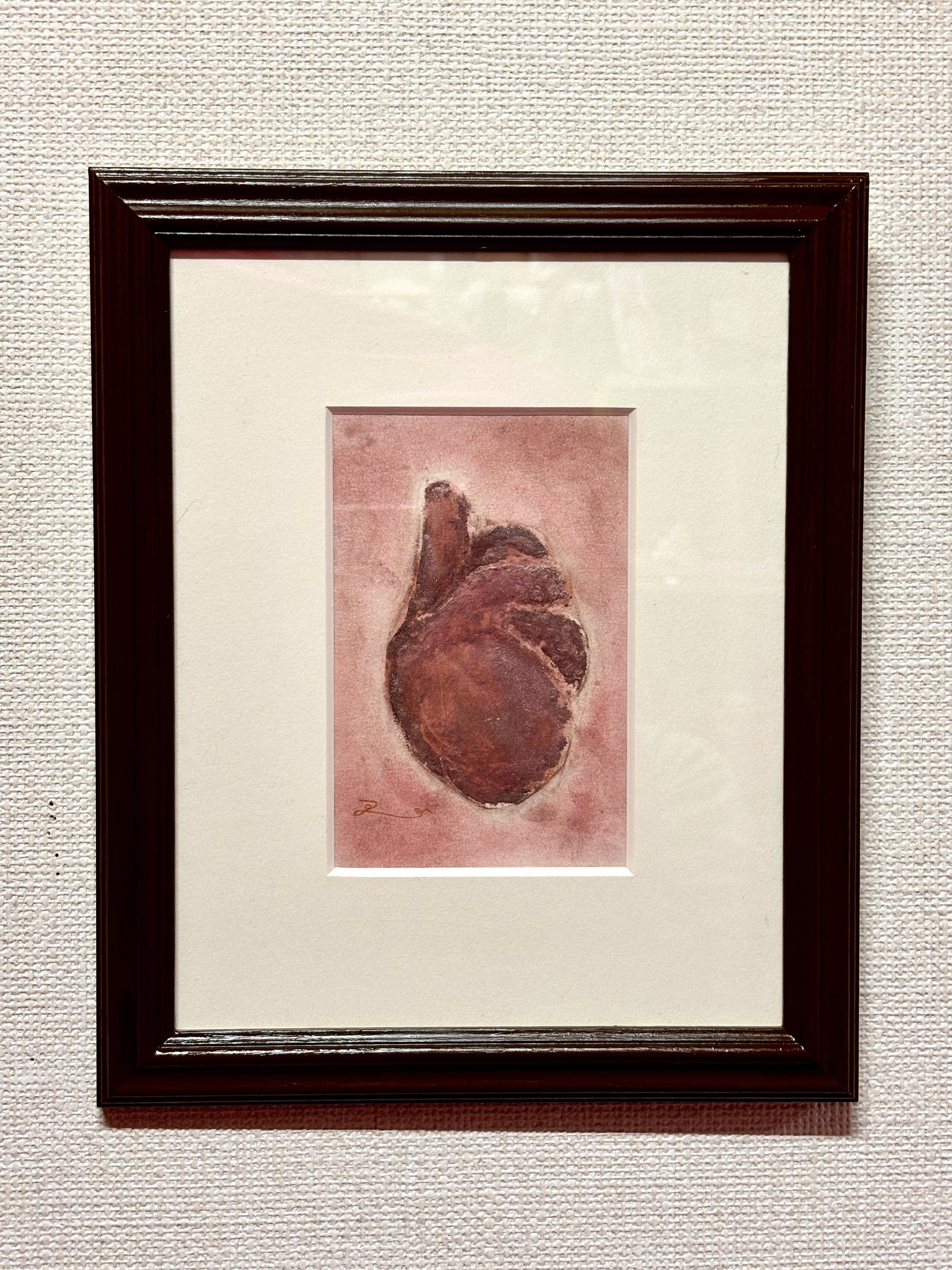 心臓と足の骨の油彩画 絵画の通販、購入ならFROM ARTIST/作品名：心臓/作家名：忍足ようこ