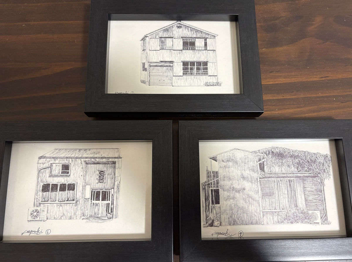 「記憶の街 ― ボールペン画ミニ原画3点セット ―」 - FROM ARTIST