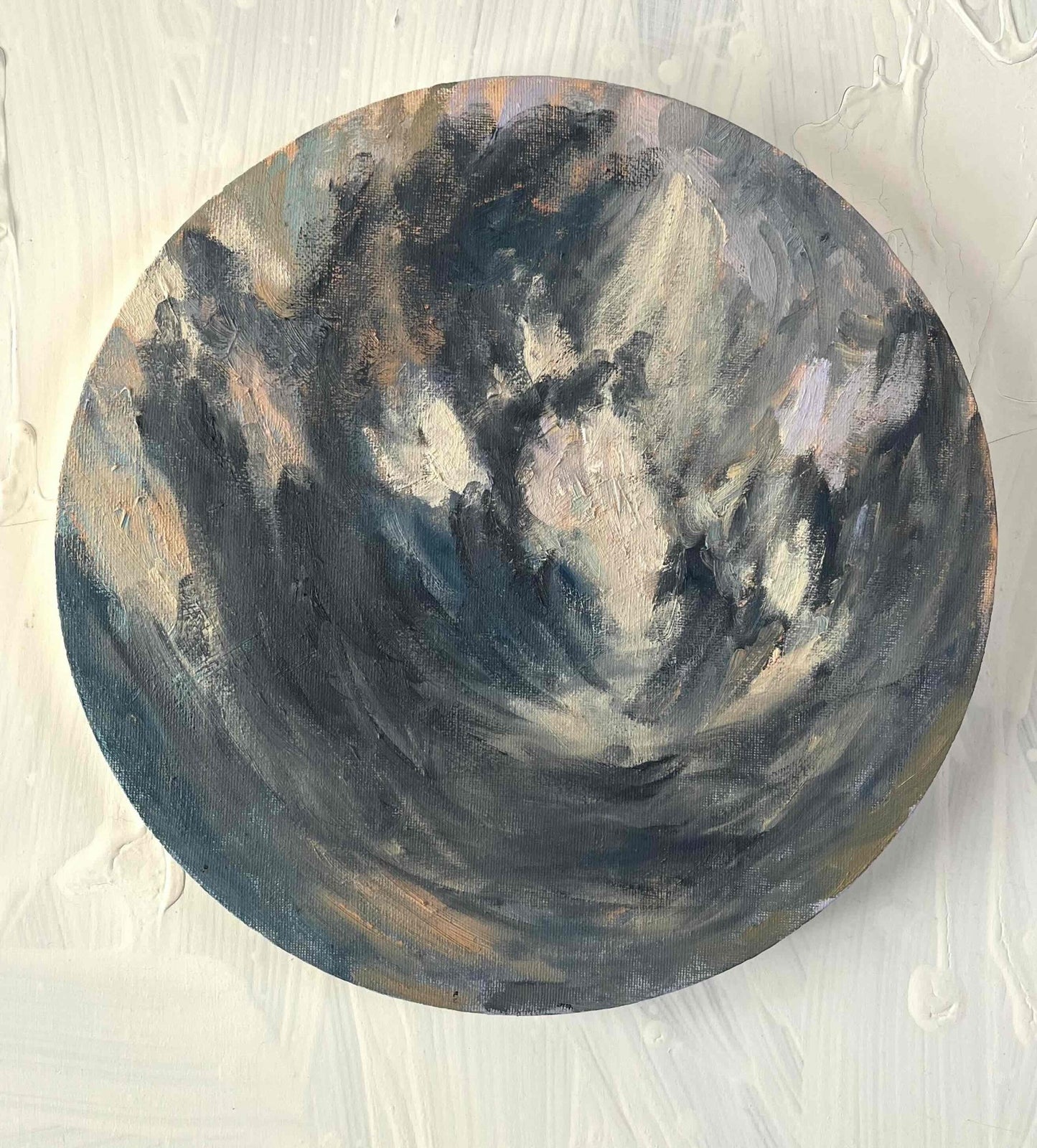 原画・油彩 『空』絵画・ 直径30cm・アート・ 丸形キャンバス - FROM ARTIST
