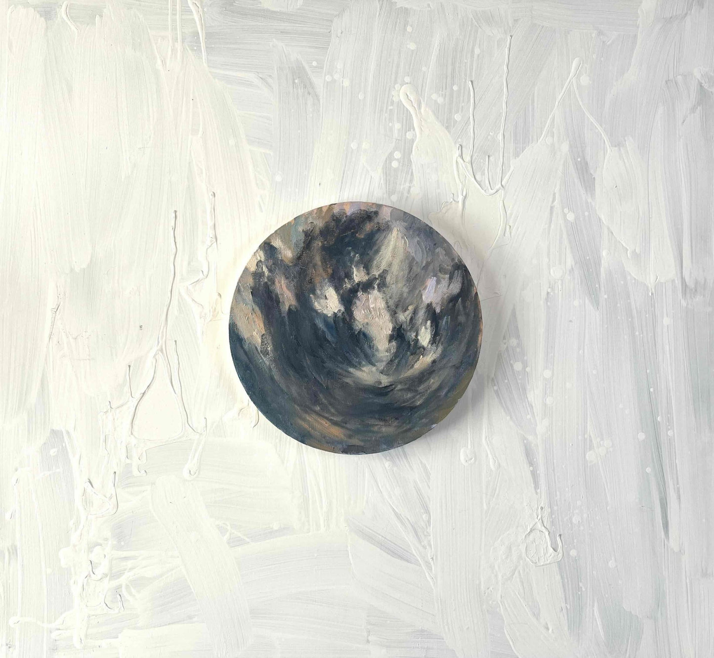 原画・油彩 『空』絵画・ 直径30cm・アート・ 丸形キャンバス - FROM ARTIST