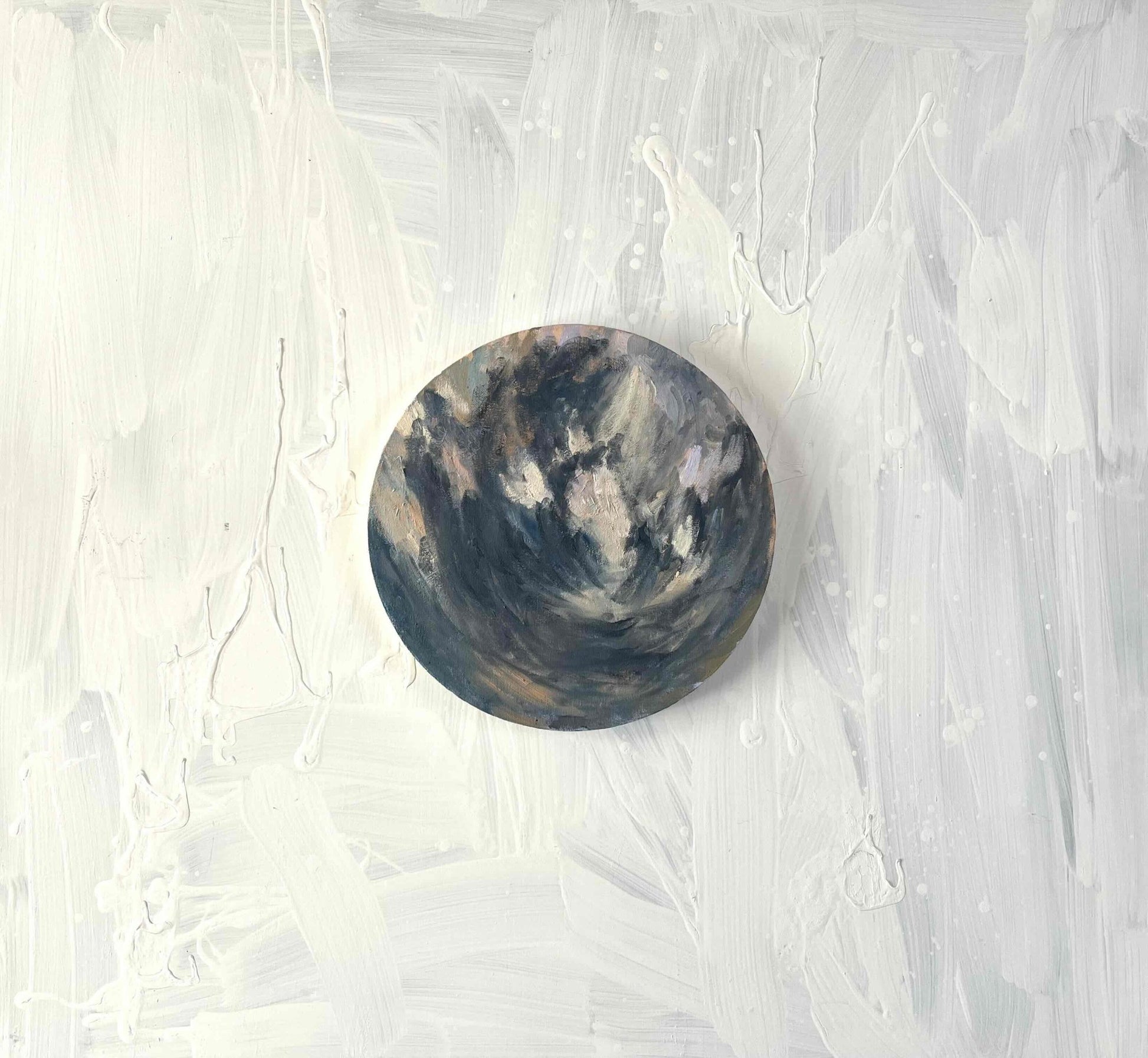 原画・油彩 『空』絵画・ 直径30cm・アート・ 丸形キャンバス - FROM ARTIST