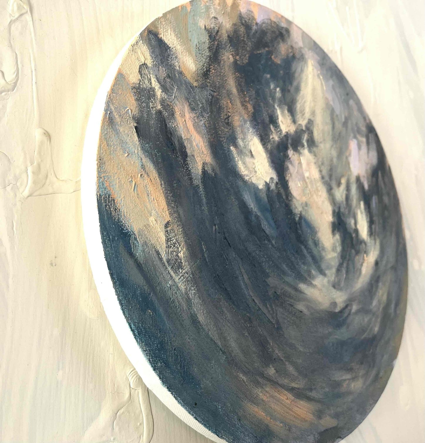 原画・油彩 『空』絵画・ 直径30cm・アート・ 丸形キャンバス - FROM ARTIST