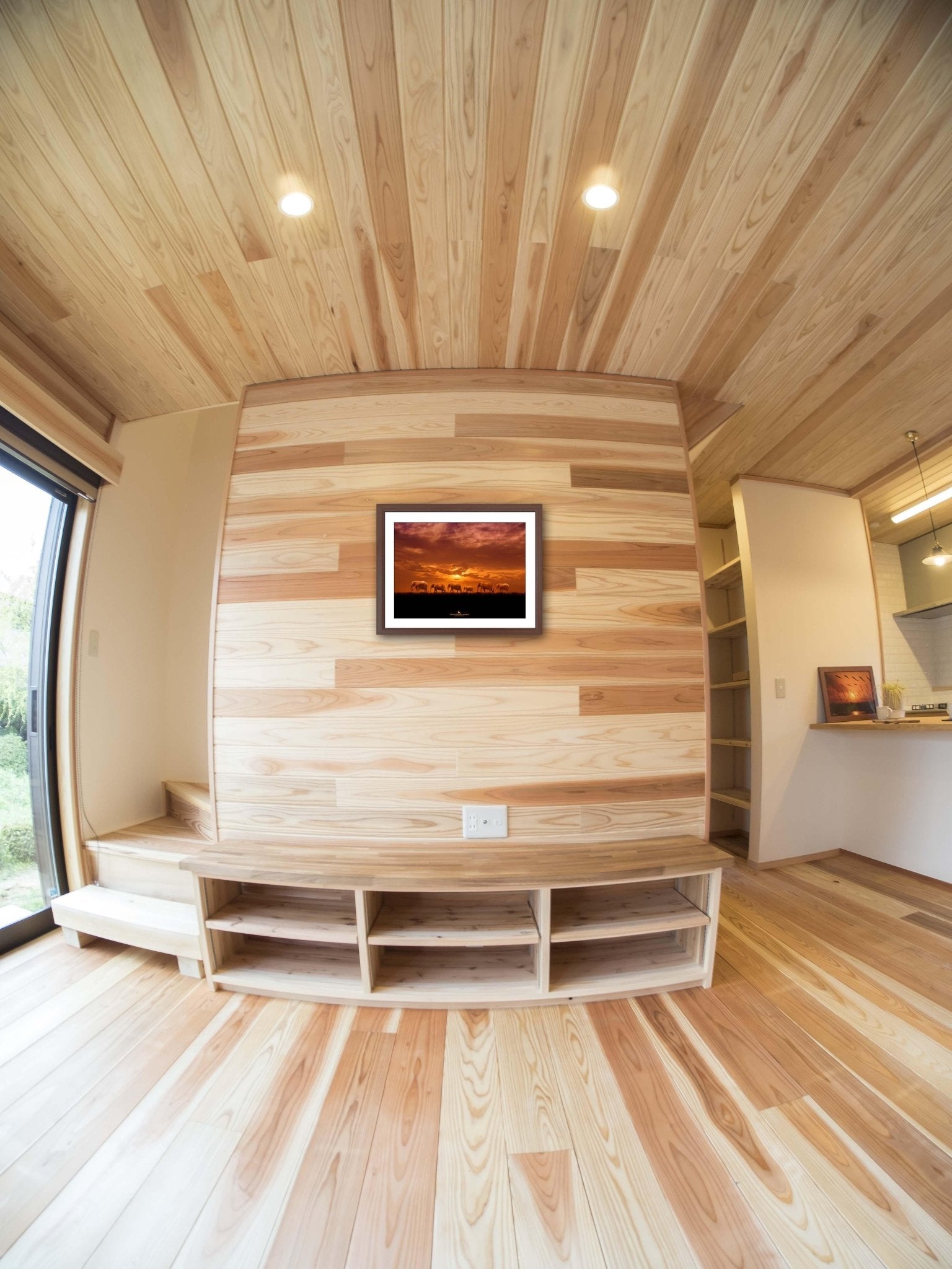 【額付アート写真/A3ノビ】ELEPHANT's ORANGE JOURNEY（象達のオレンジの旅） - FROM ARTIST