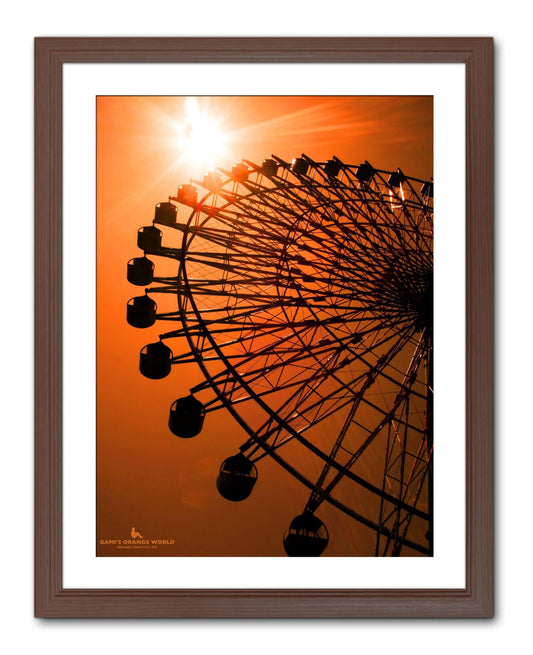 【額付アート写真/A3ノビ】ORANGE FERRIS WHEEL（オレンジ観覧車） - FROM ARTIST