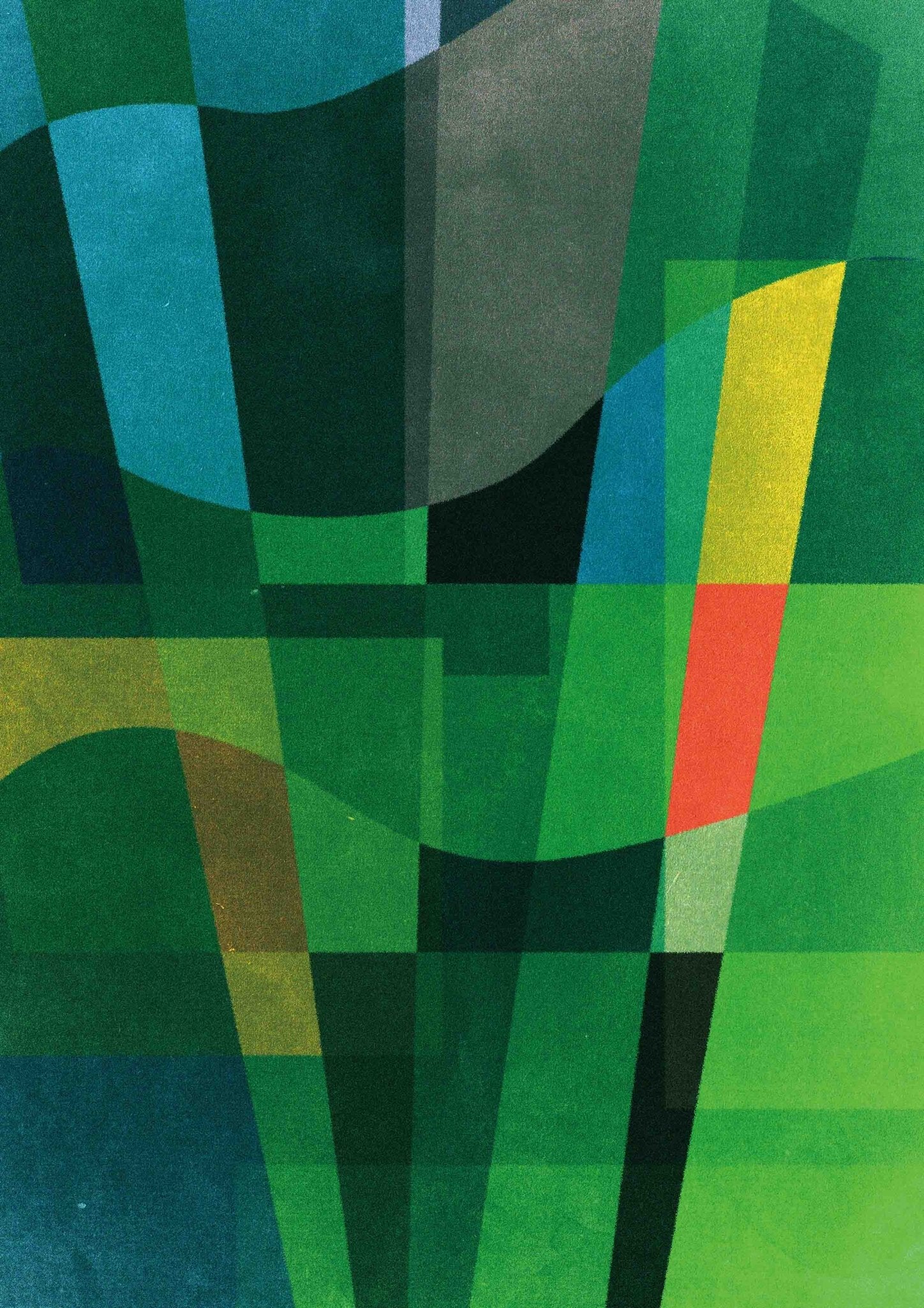 akf1221 Untitled (Silent Layers) — 重なり合う緑の層がつくる静かな構造 — - FROM ARTIST