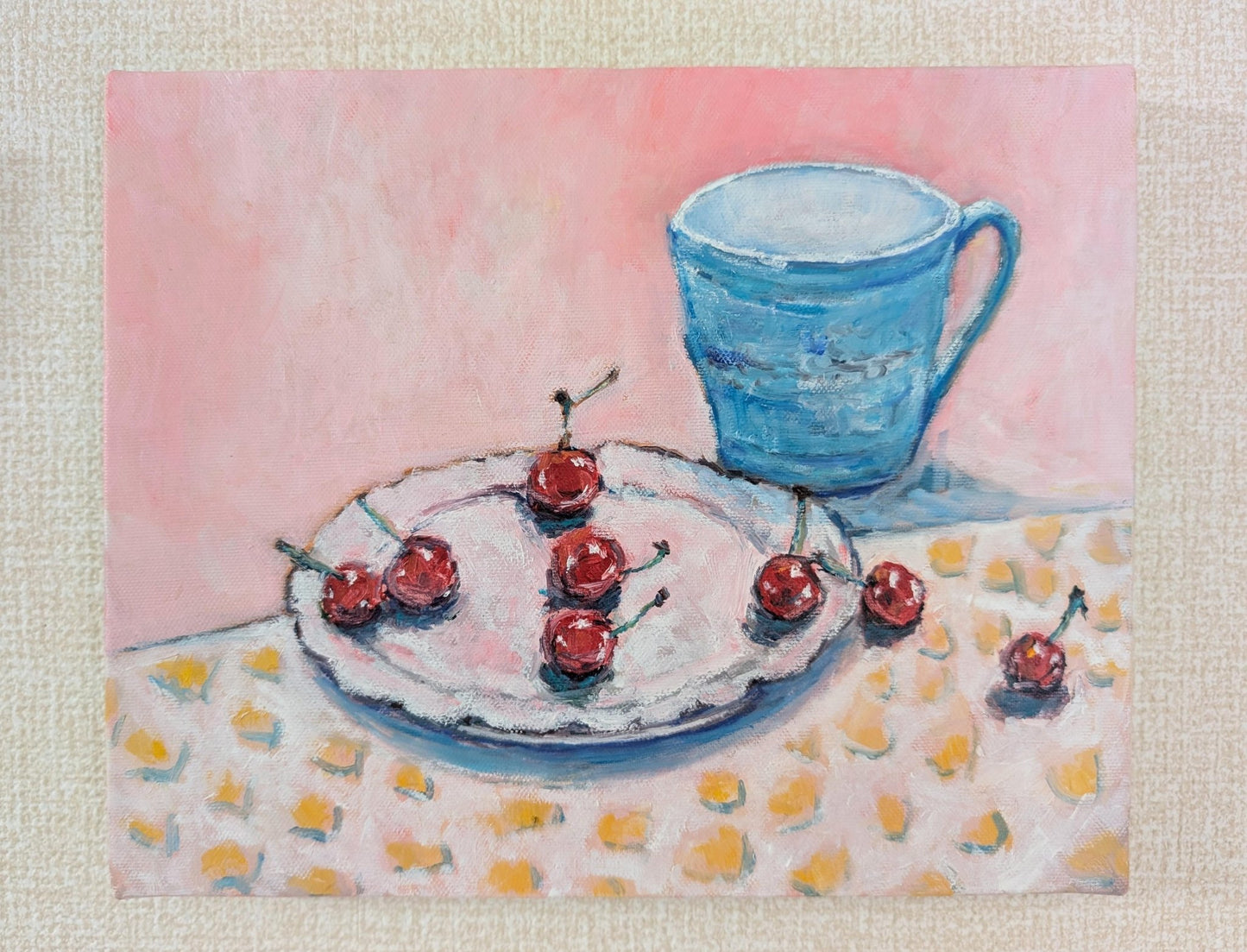 『チェリーとブルーのカップ（Cherries with a blue cup）』 - FROM ARTIST