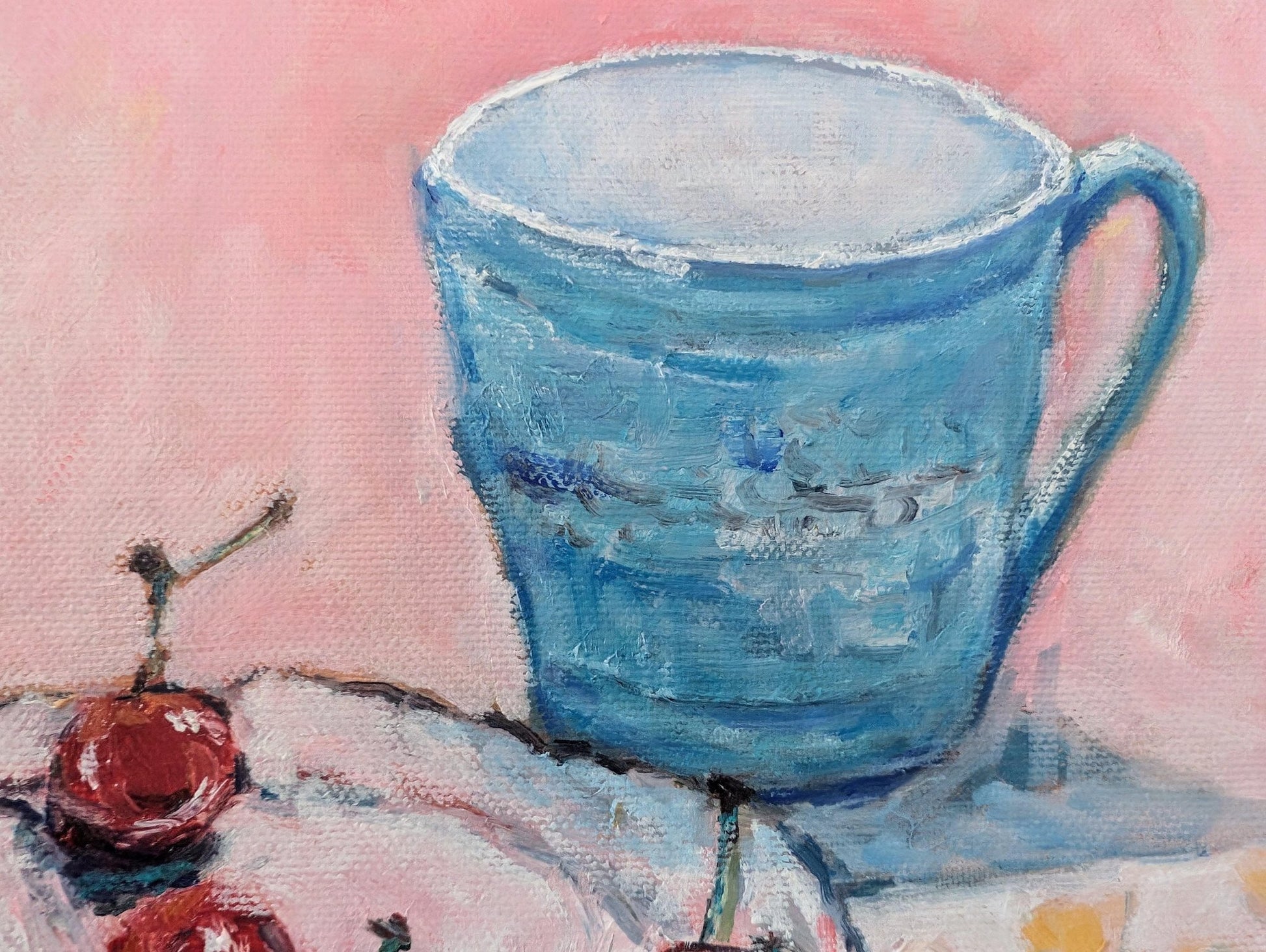 『チェリーとブルーのカップ（Cherries with a blue cup）』 - FROM ARTIST