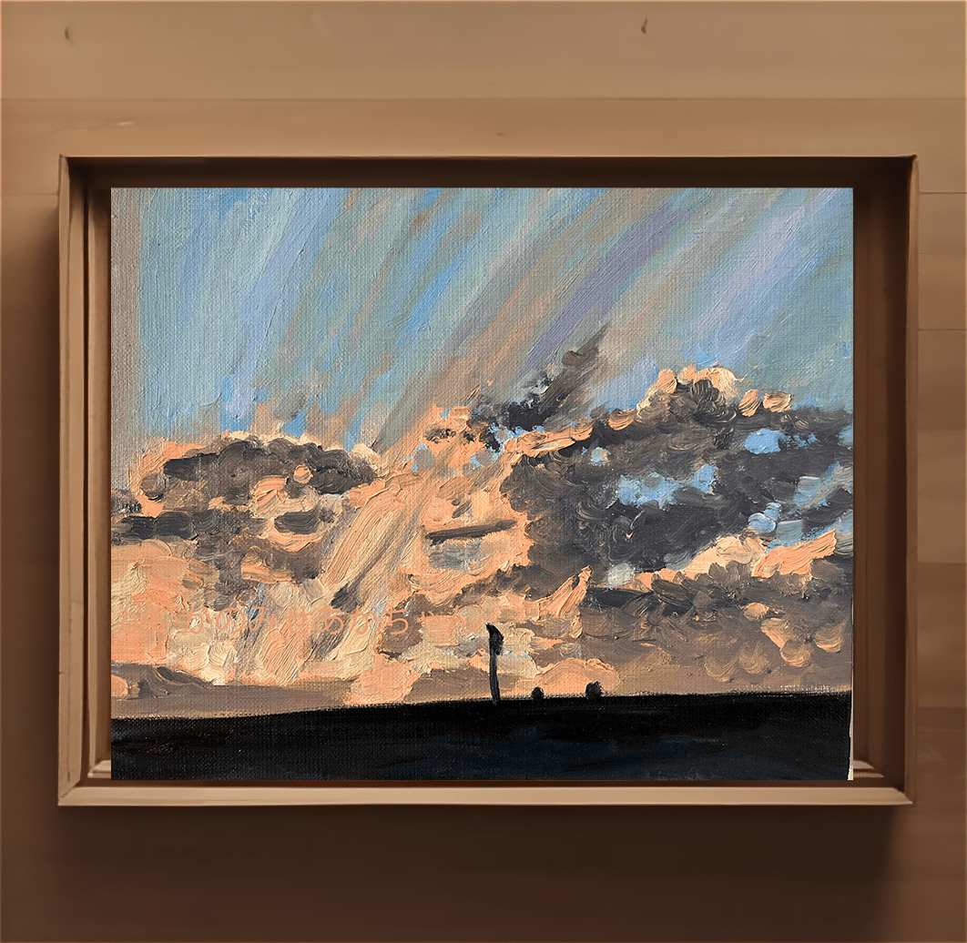 原画・油彩「私は沈むが私の残影を星の継がせよう」絵画・F3（ 22×27㎝）アート・キャンバス - FROM ARTIST