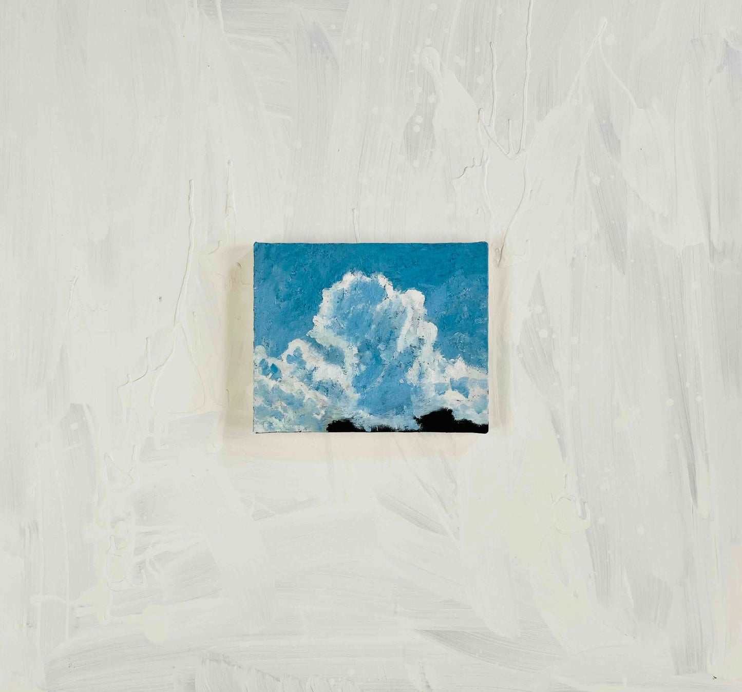 原画・油彩「空と公園の木」絵画 ・F3（22×27㎝）アート・キャンバス - FROM ARTIST