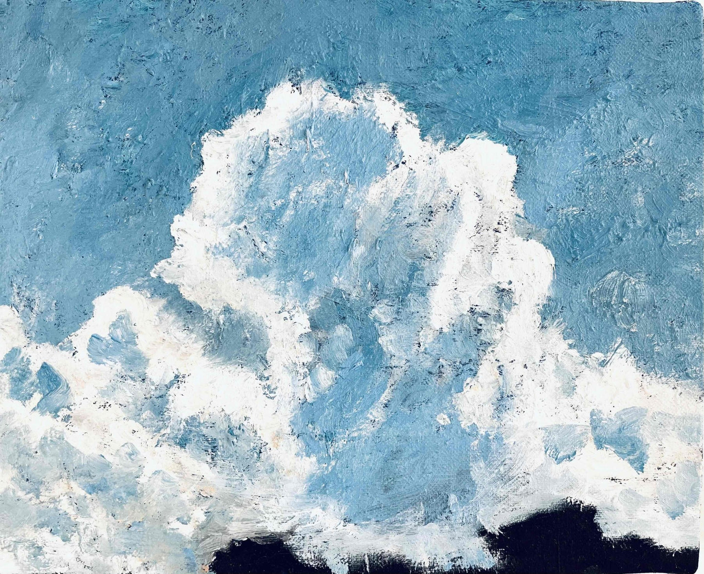 原画・油彩「空と公園の木」絵画 ・F3（22×27㎝）アート・キャンバス - FROM ARTIST