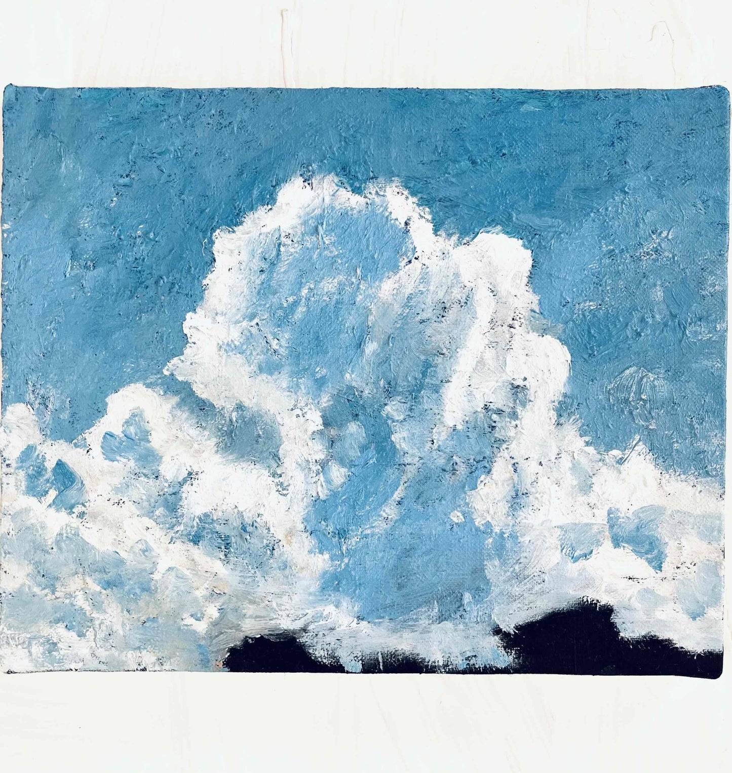 原画・油彩「空と公園の木」絵画 ・F3（22×27㎝）アート・キャンバス - FROM ARTIST