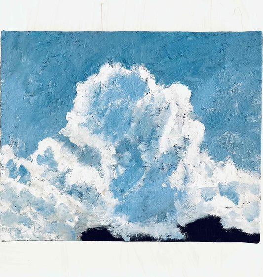 原画・油彩「空と公園の木」絵画 ・F3（22×27㎝）アート・キャンバス - FROM ARTIST
