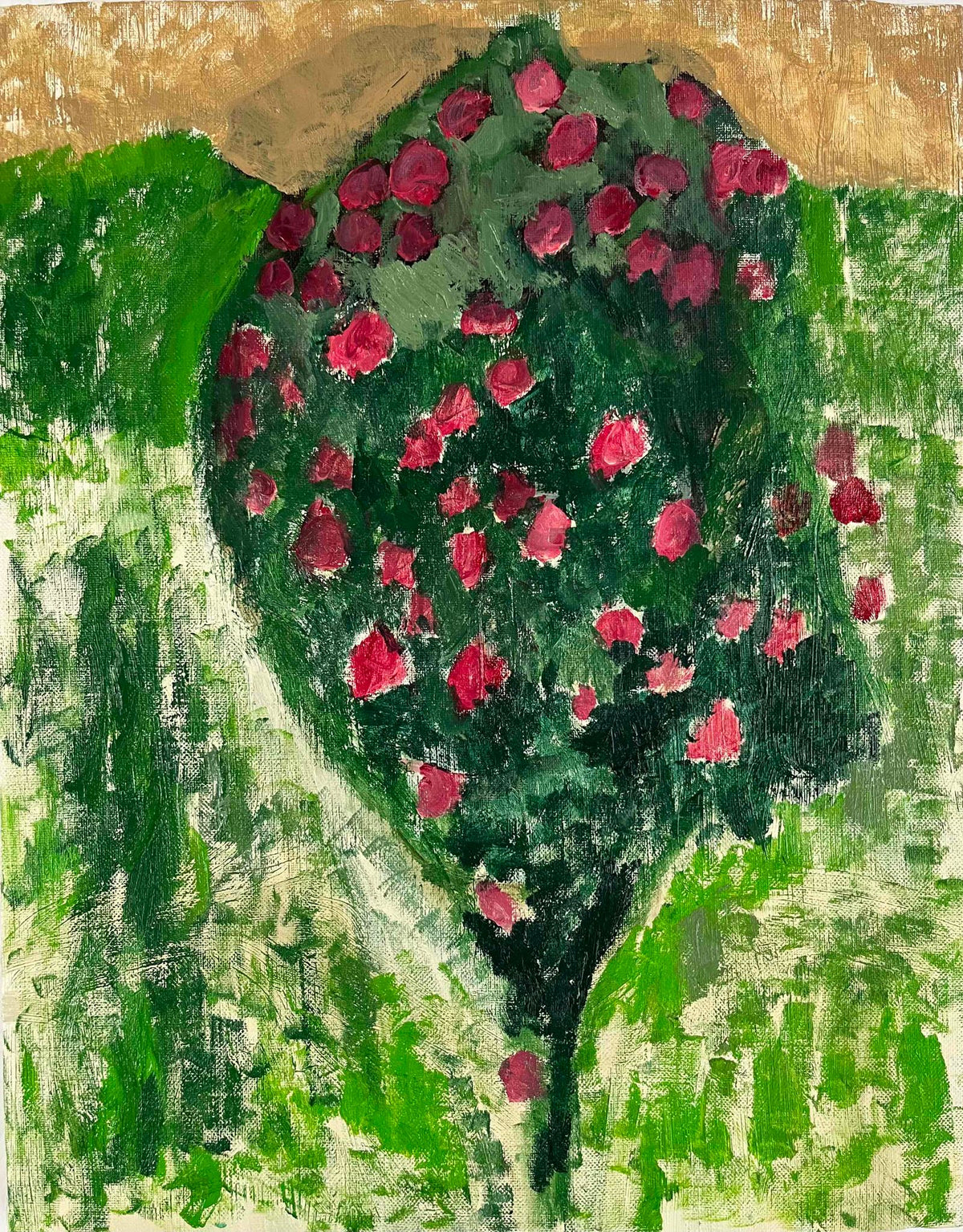 原画・油彩「雨を待つ木」絵画・F6（32×41㎝）アート・キャンバス - FROM ARTIST